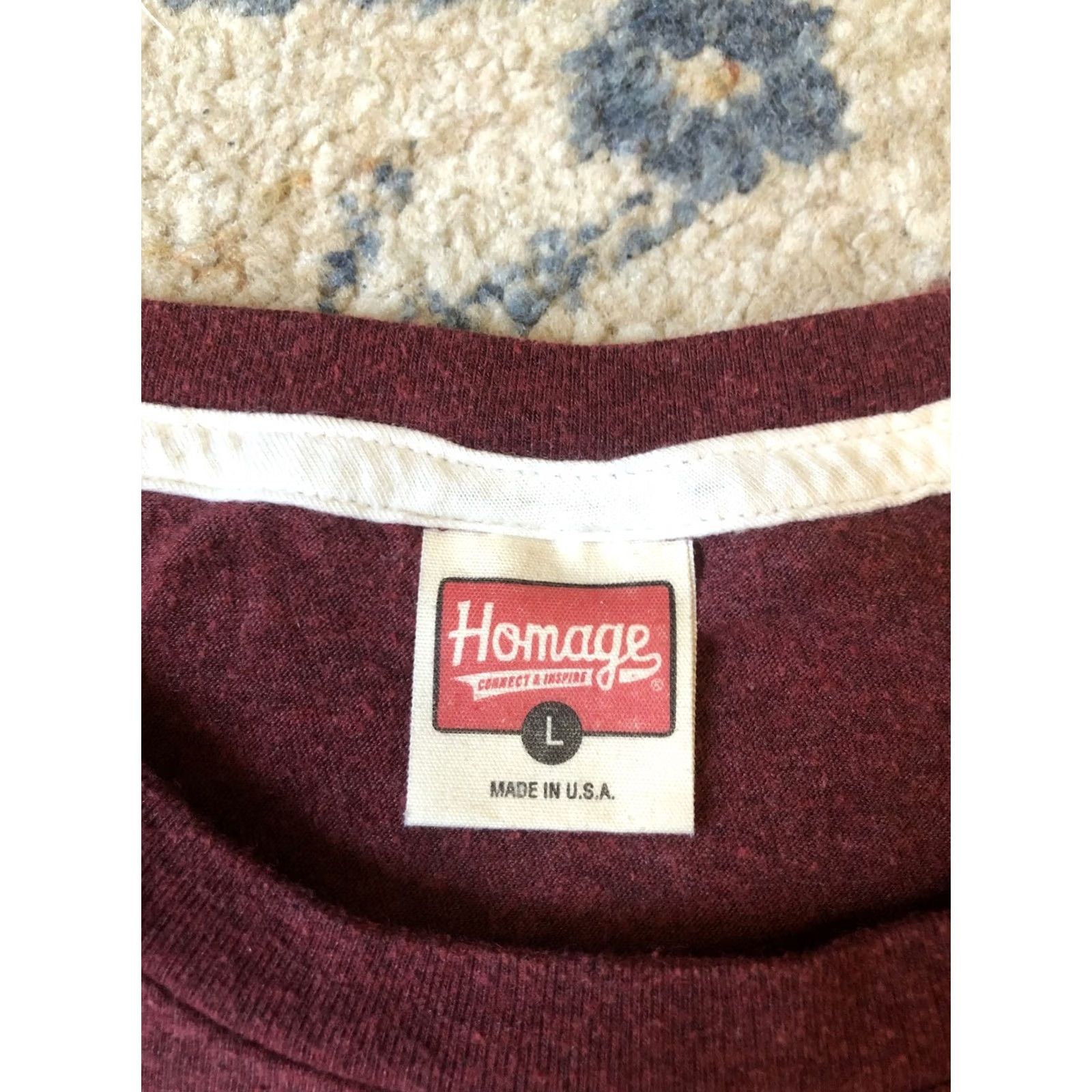 Vintage VINTAGE Homage Shirt Mens Large Maroon Support Your Local Coffee Shop Graphic Tee USA Size US L / EU 52-54 / 3 - 7 Thumbnail