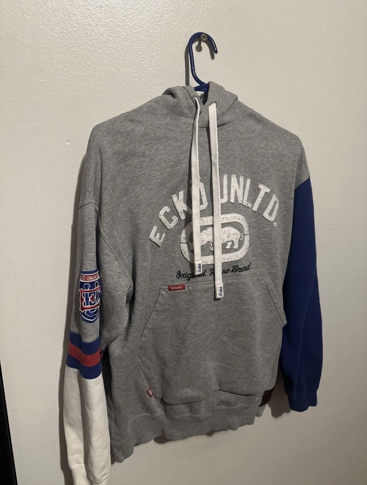 Ecko Unltd. Ecko Unltd. Men's Gray Embroidered Logo Hoodie Vintage Y2K Size US M / EU 48-50 / 2 - 1 Thumbnail