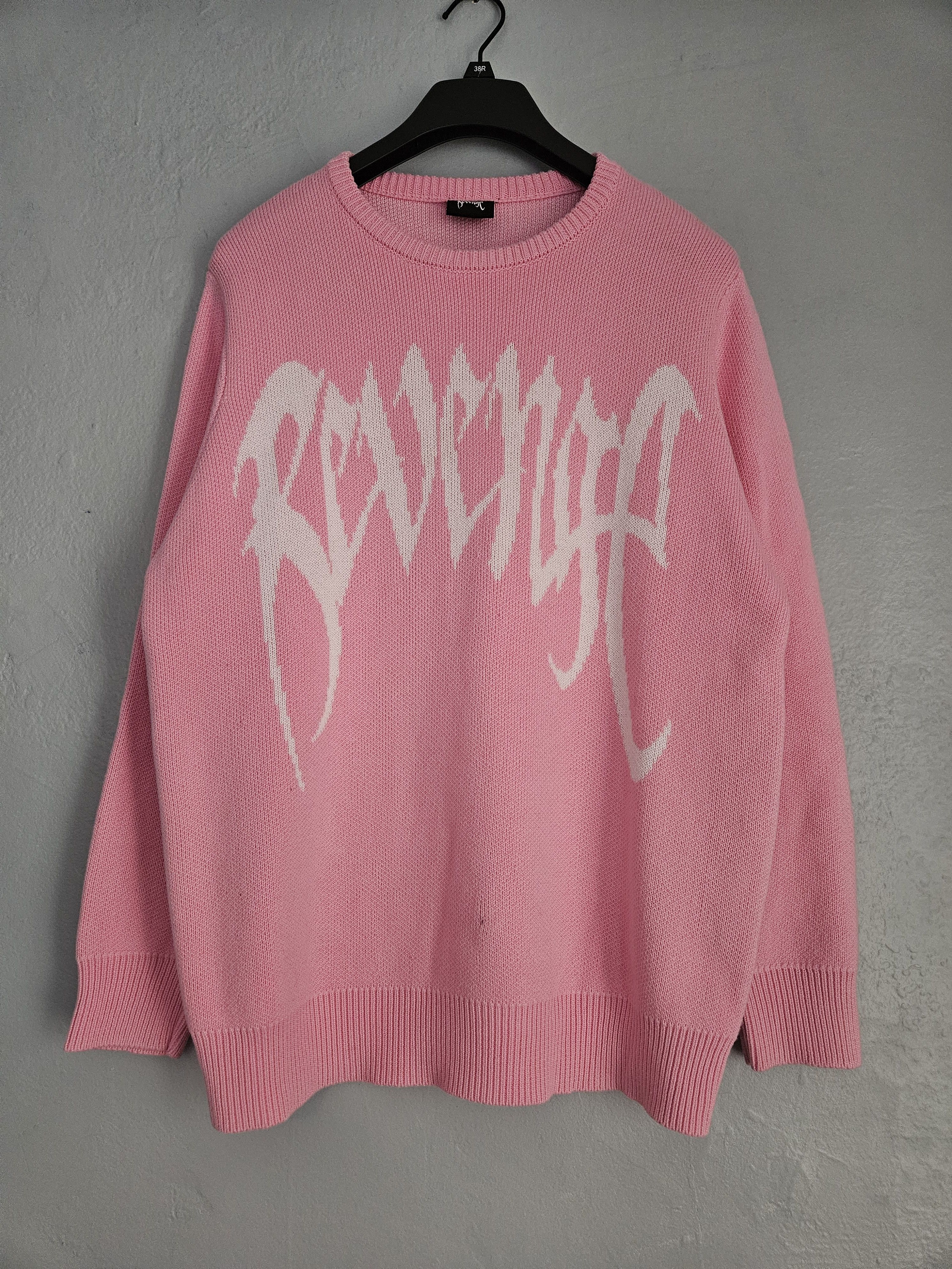 Revenge Revenge Pink Knit Arch Logo Crewneck Sweater Size US M / EU 48-50 / 2 - 1 Thumbnail