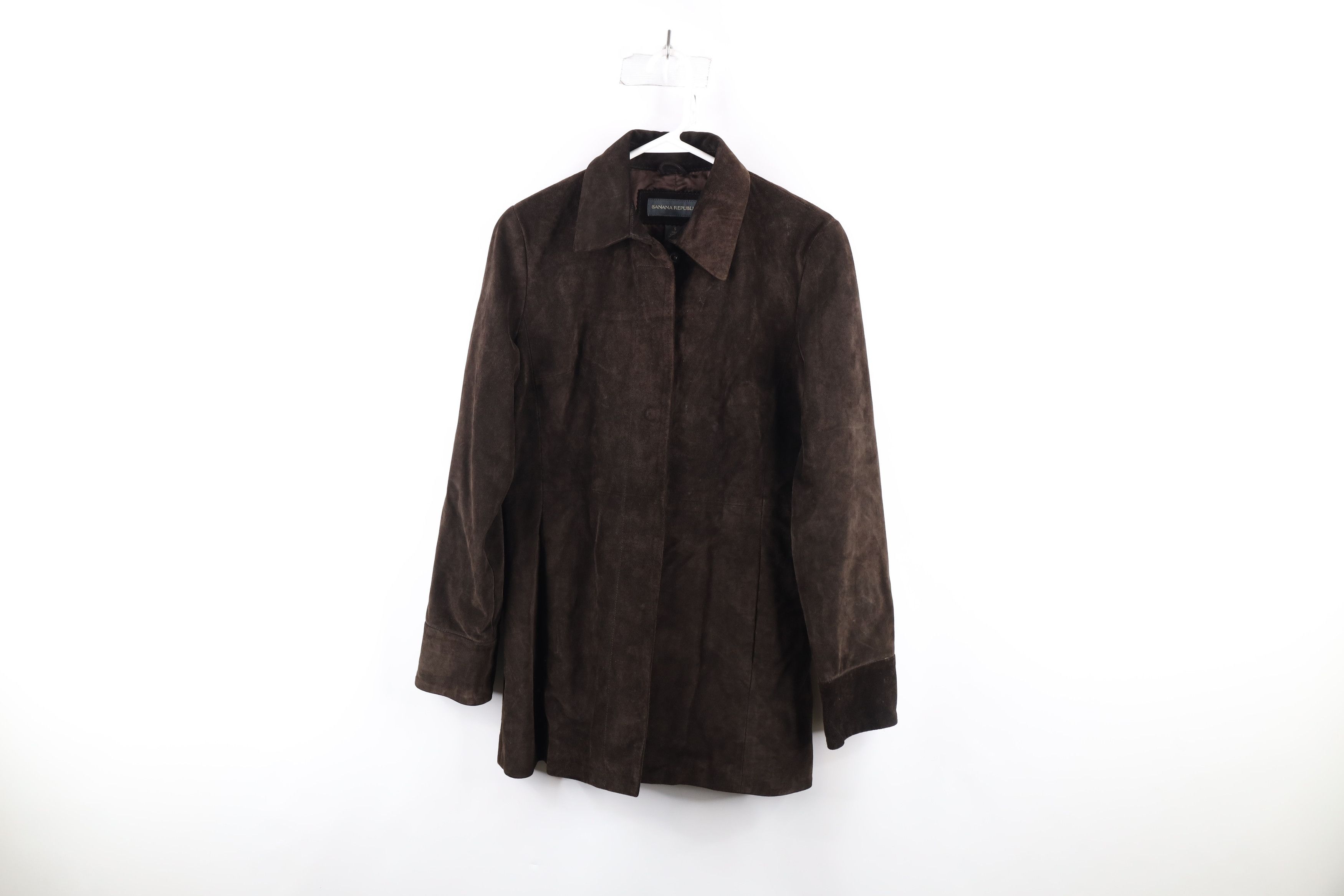 ジャケット・アウター 90s banana republic suede leather tracke Vintage 90's Banana Republic Suede Leather Quilted Jacket