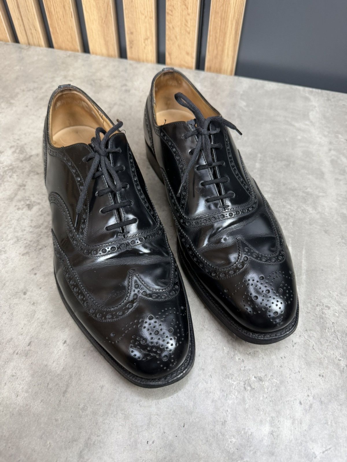 Church's Church’s Custom Grade Black Wingtip Brogue Oxford UK 8.5 Size US 9.5 / EU 42-43 - 6 Thumbnail