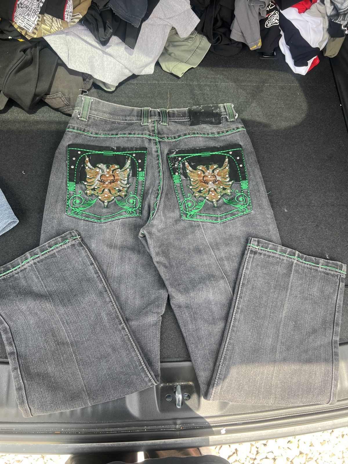Other × Vintage Baggy ablanche embroidered denim Size US 32 / EU 48 - 3 Thumbnail