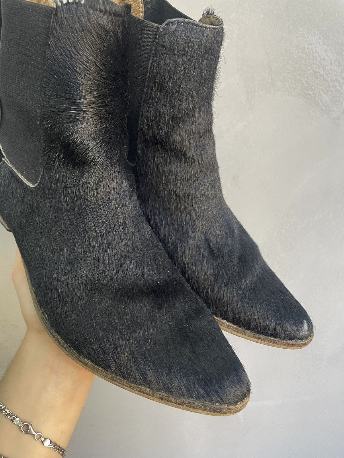 If Six Was Nine Chelsea Boot Horse Leather Ankle real fur Western Shoes Size US 6 / EU 39 - 9 Thumbnail