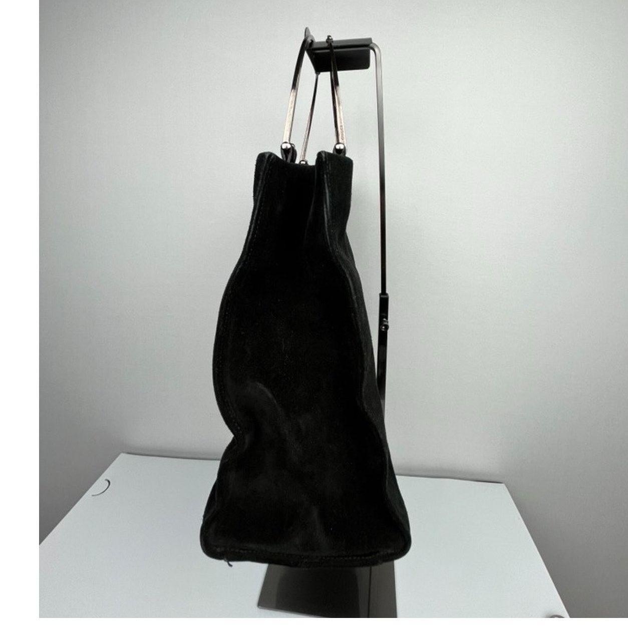 Gucci Gucci Black Suede Silver-Tone Handle Bag Vintage Size ONE SIZE - 5 Thumbnail