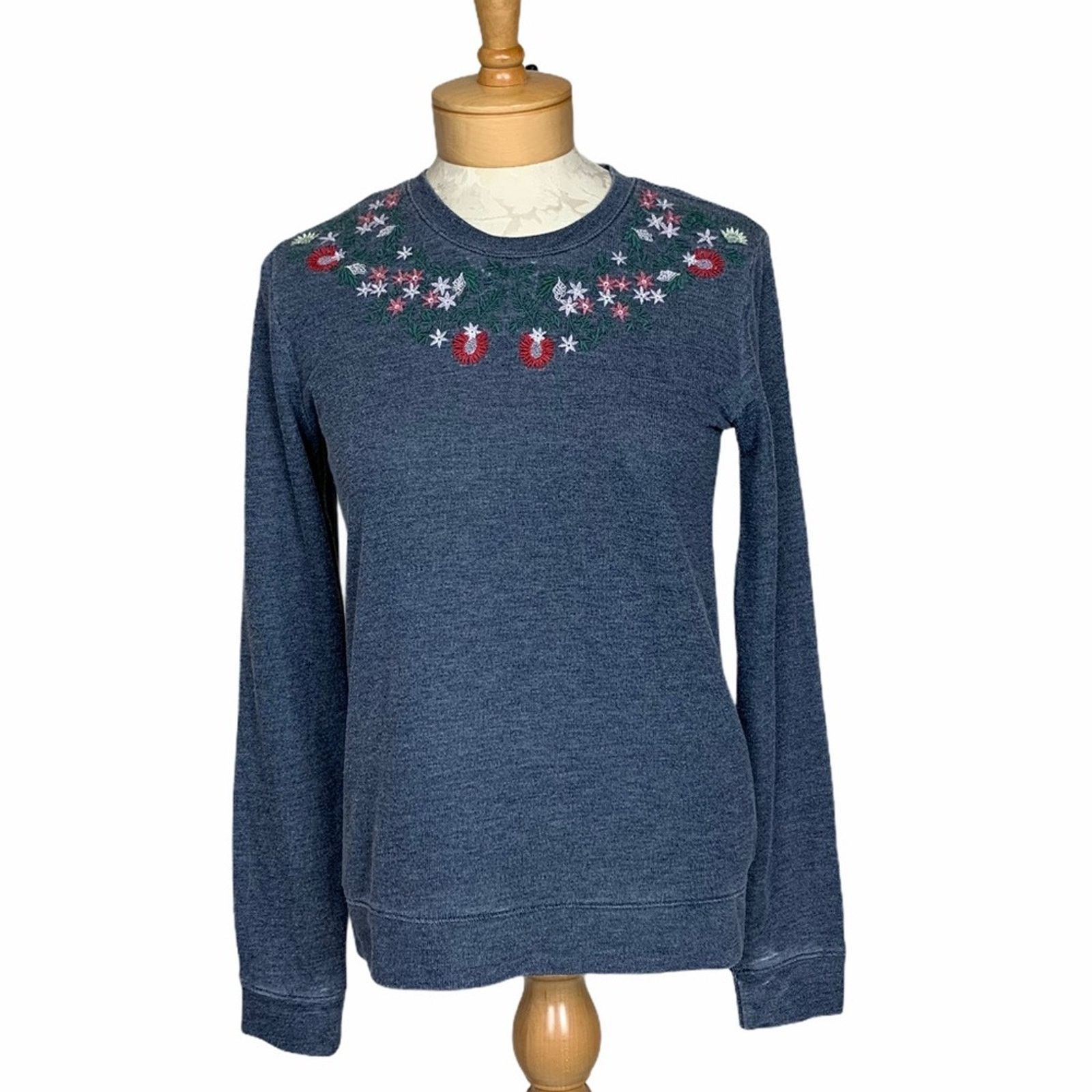 Lucky Brand Lucky Brand Necklace Embroidered Sweatshirt XS Size XS / US 0-2 / IT 36-38 - 2 Thumbnail