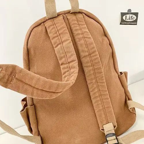 Japanese Brand Fashion Canvas backpack aesthetic Size ONE SIZE - 3 Thumbnail