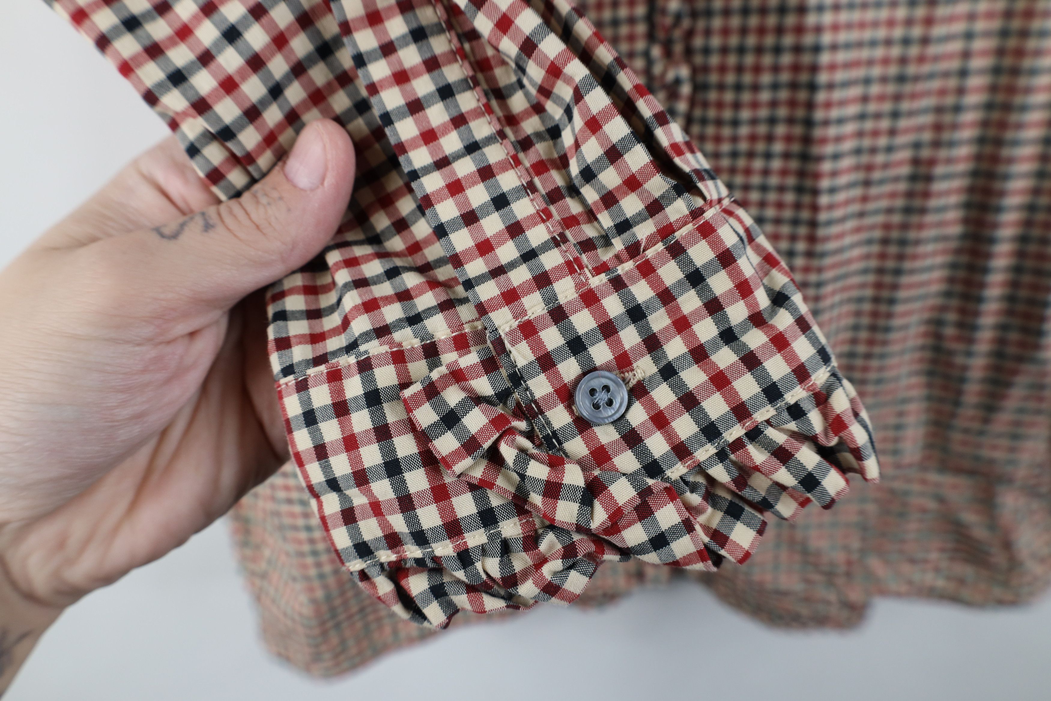 Vintage Vintage 90s Streetwear Ruffled Collared Button Shirt Plaid Size M / US 6-8 / IT 42-44 - 7 Thumbnail