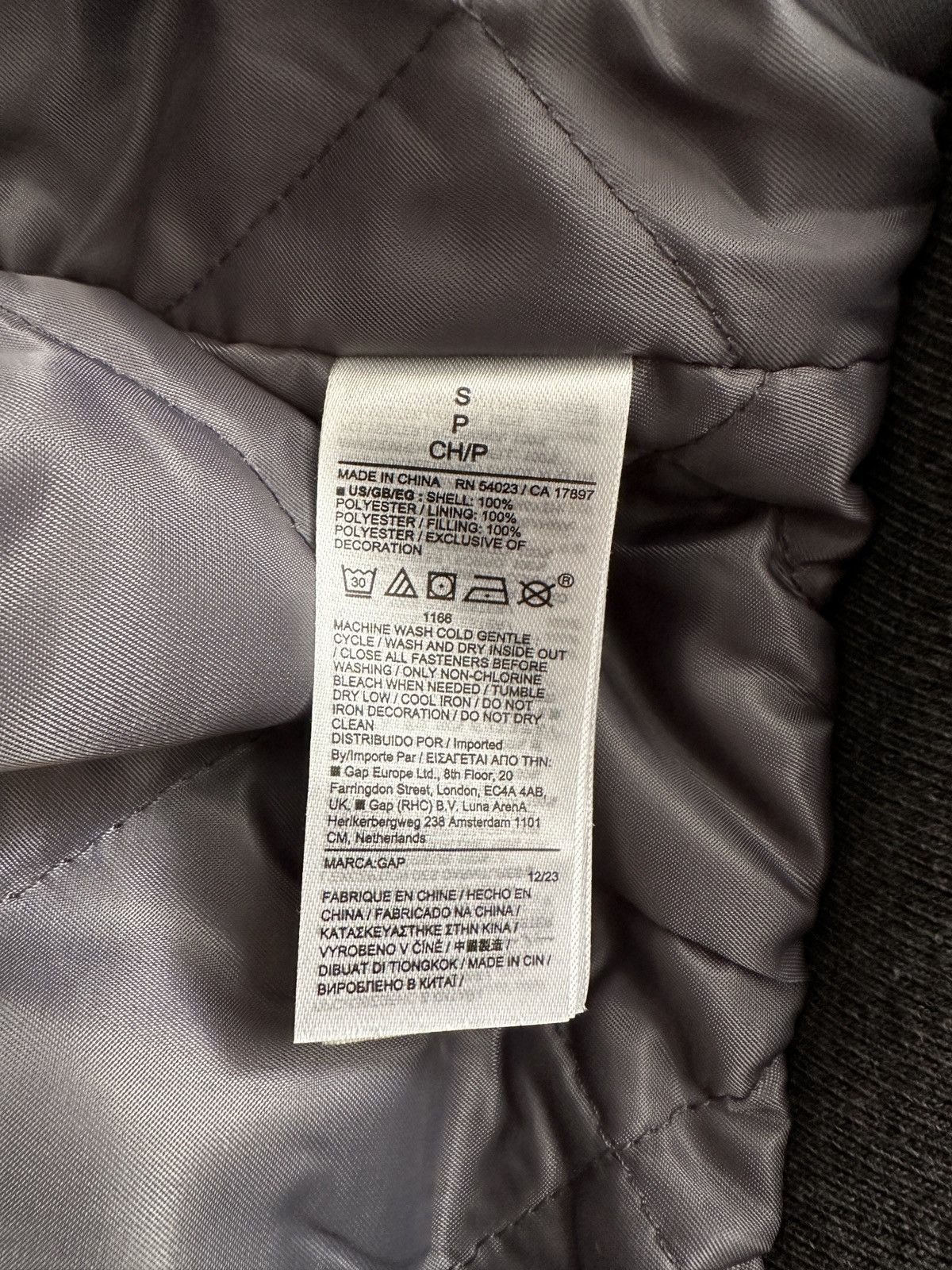 Gap × Palace Palace x Gap Varsity Jacket Grey Size US S / EU 44-46 / 1 - 7 Thumbnail