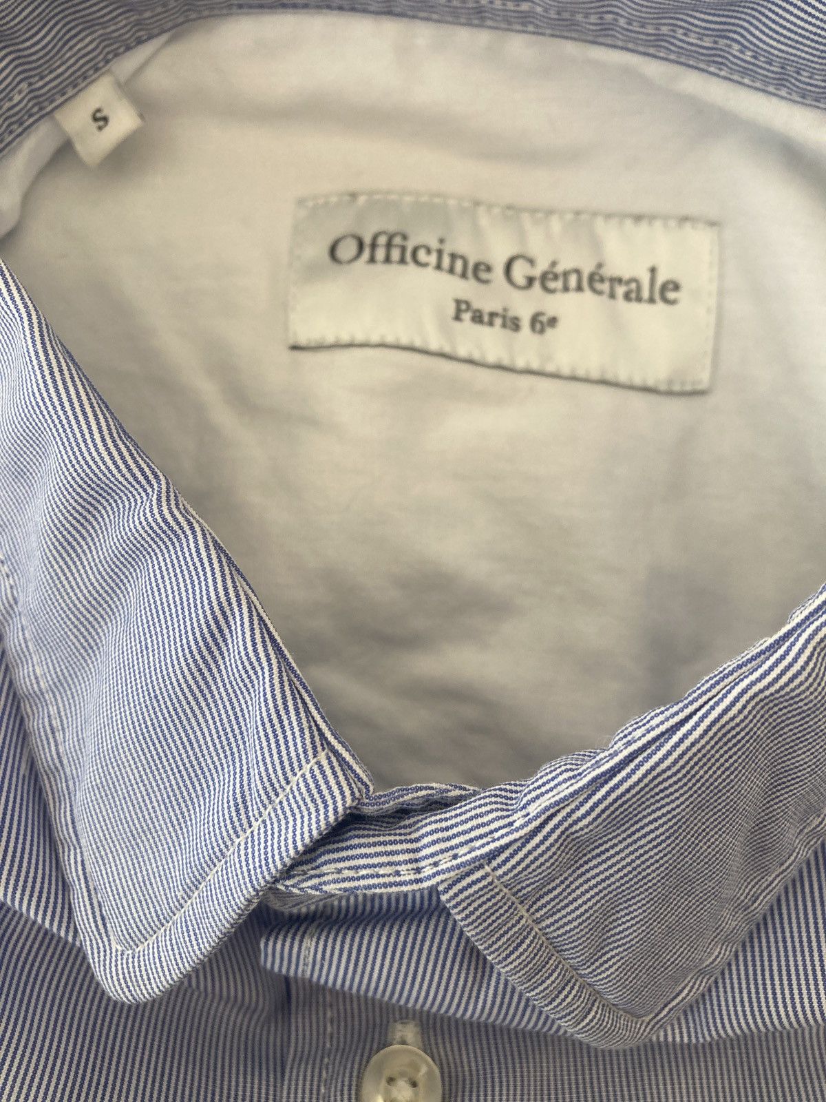 Officine Generale Simple pinstripe shirt Size US S / EU 44-46 / 1 - 5 Thumbnail