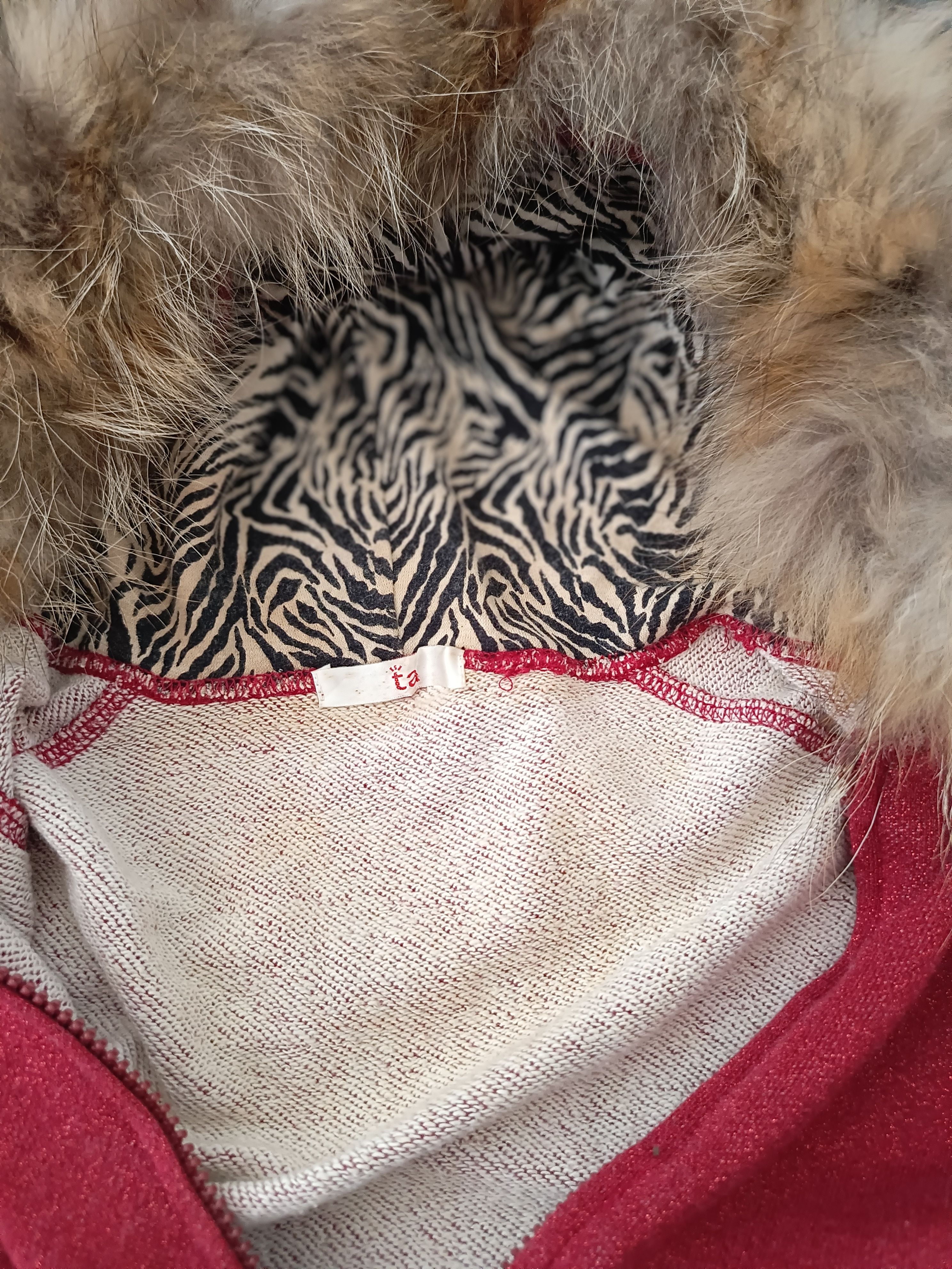 Velvet 2000's ta Fur Hoodie Full Of Red Glitter Sprinkles Size M / US 6-8 / IT 42-44 - 9 Thumbnail