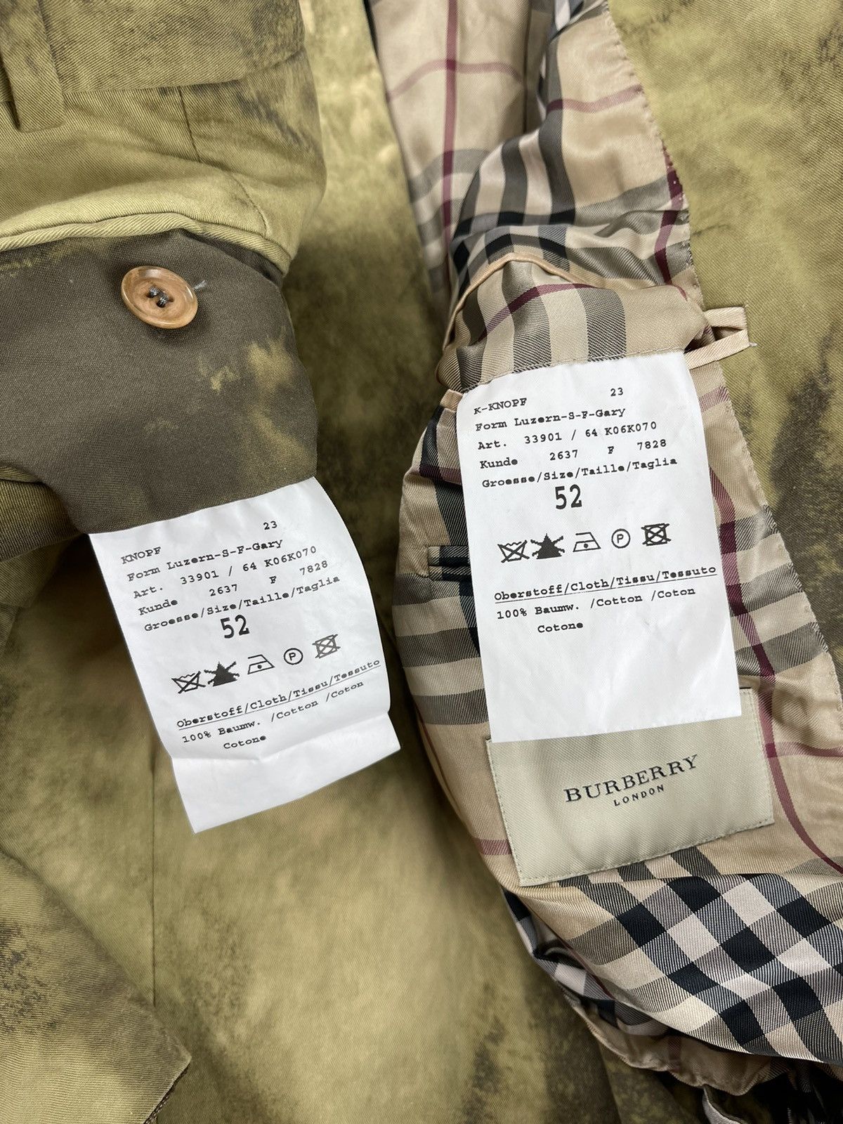 Burberry × Vintage Vintage Burberry Custom Tie Dye Suit Blazer Trousers Size 52 Size 52R - 23 Thumbnail