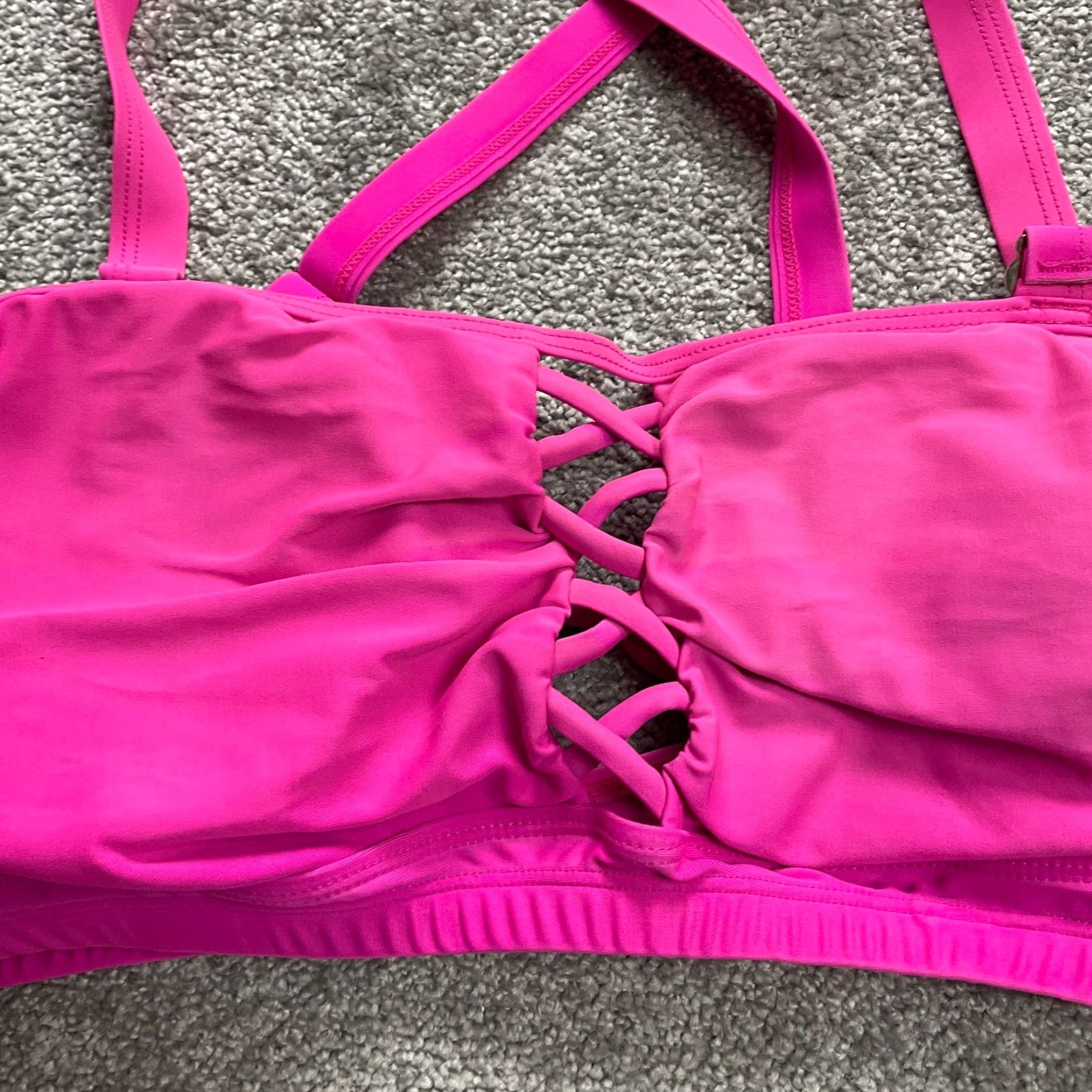 Pinko Unbranded Swimwear Bikini Top Womens 20W Pink Bandeau Removable Strap Beach Size 3XL / US 20-22 - 4 Thumbnail