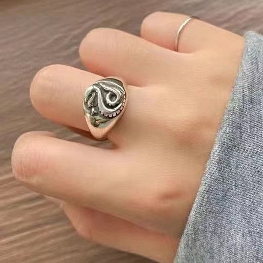 Jewelry Vintage Snake Emblem Ring Size ONE SIZE - 2 Thumbnail