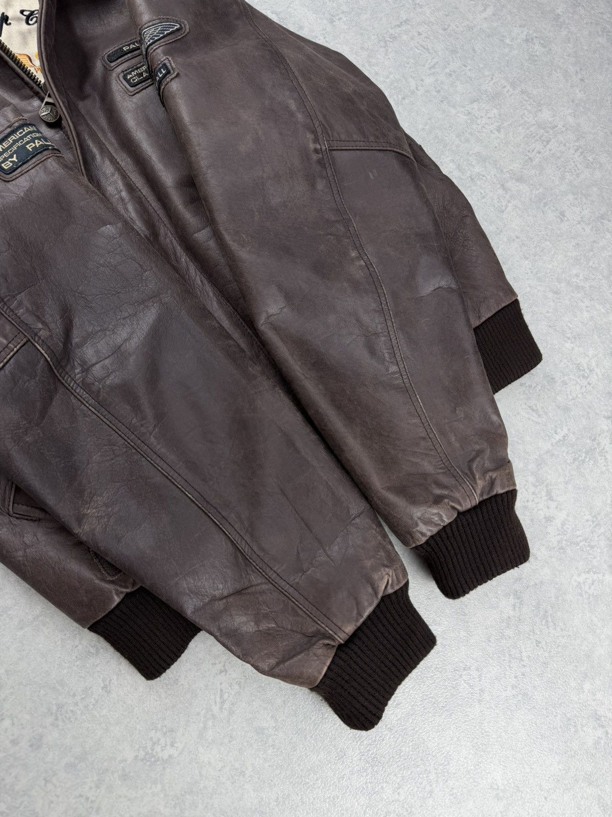 Genuine Leather Pall Mall Leather Bomber Jacket Brown Aviator Size L Size US L / EU 52-54 / 3 - 15 Thumbnail
