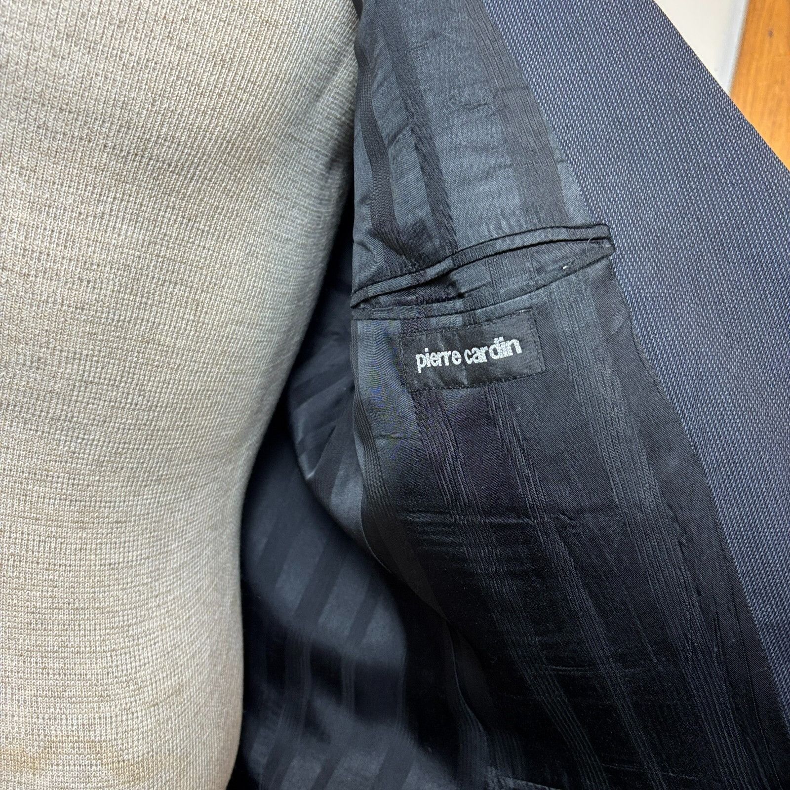 Pierre Cardin Pierre Cardin Suit Mens 46L Navy Wool Miltons Blazer & 36x32 Size 46L - 6 Thumbnail