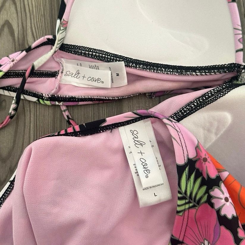 Other salt + cave pink floral multicolored bikini set Size ONE SIZE - 3 Thumbnail
