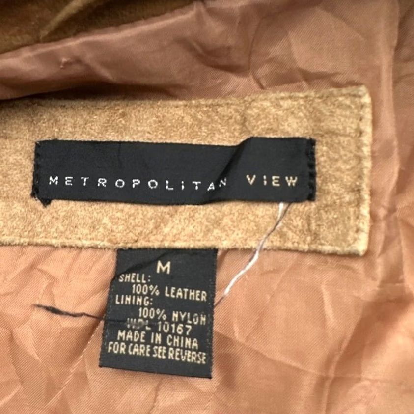 Vintage Metropolitan View Suede Leather Jacket Medium Lined Brown Full Zip Lined Mens Jacket Bomber Brown Metropolitan View M Leather Jacket Mens Size US M / EU 48-50 / 2 - 3 Thumbnail