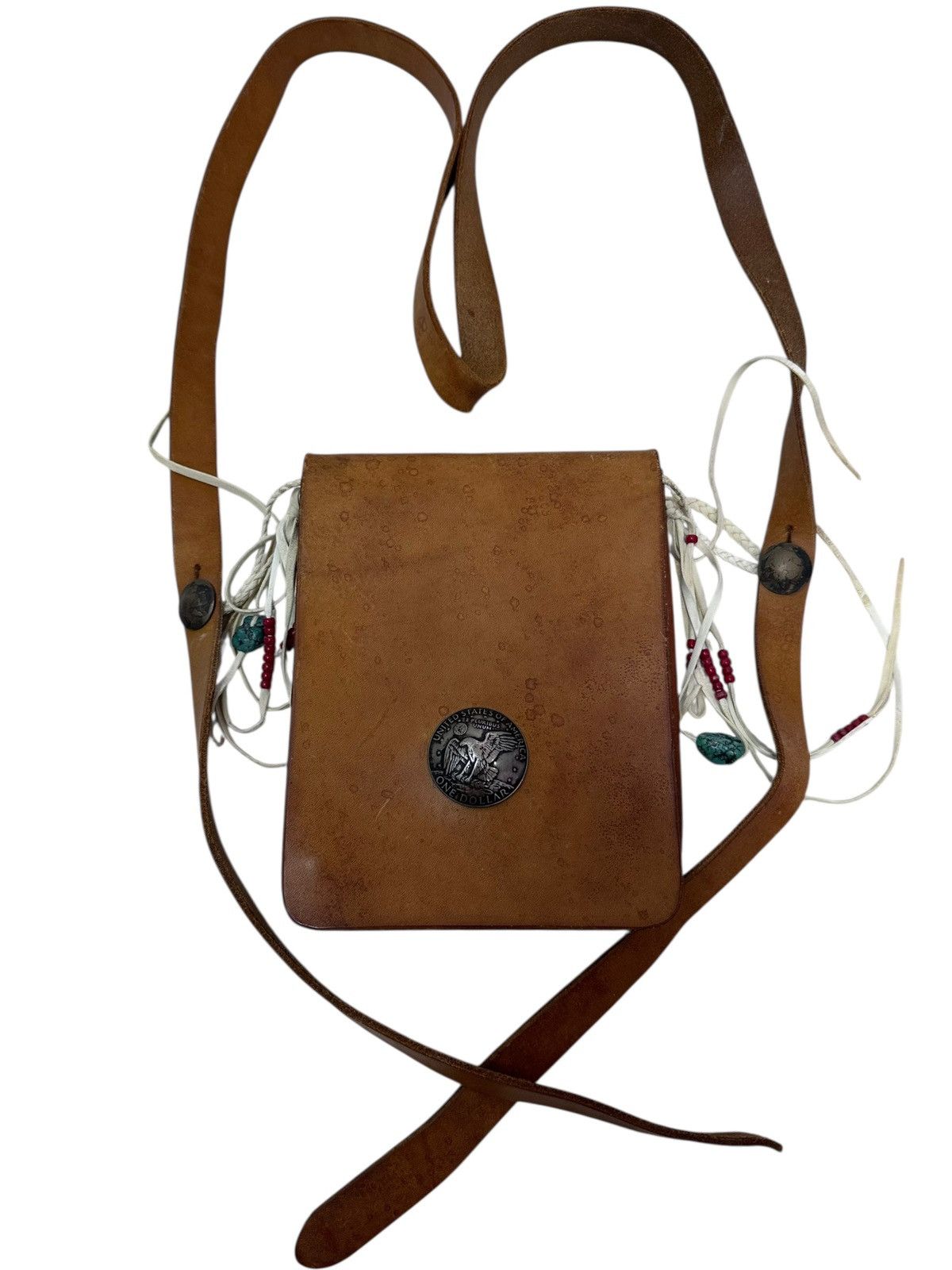 Japanese Brand Vintage Cheyenne Saddle Leather Shoulder Bag/Goro's Bag Size ONE SIZE - 1 Thumbnail