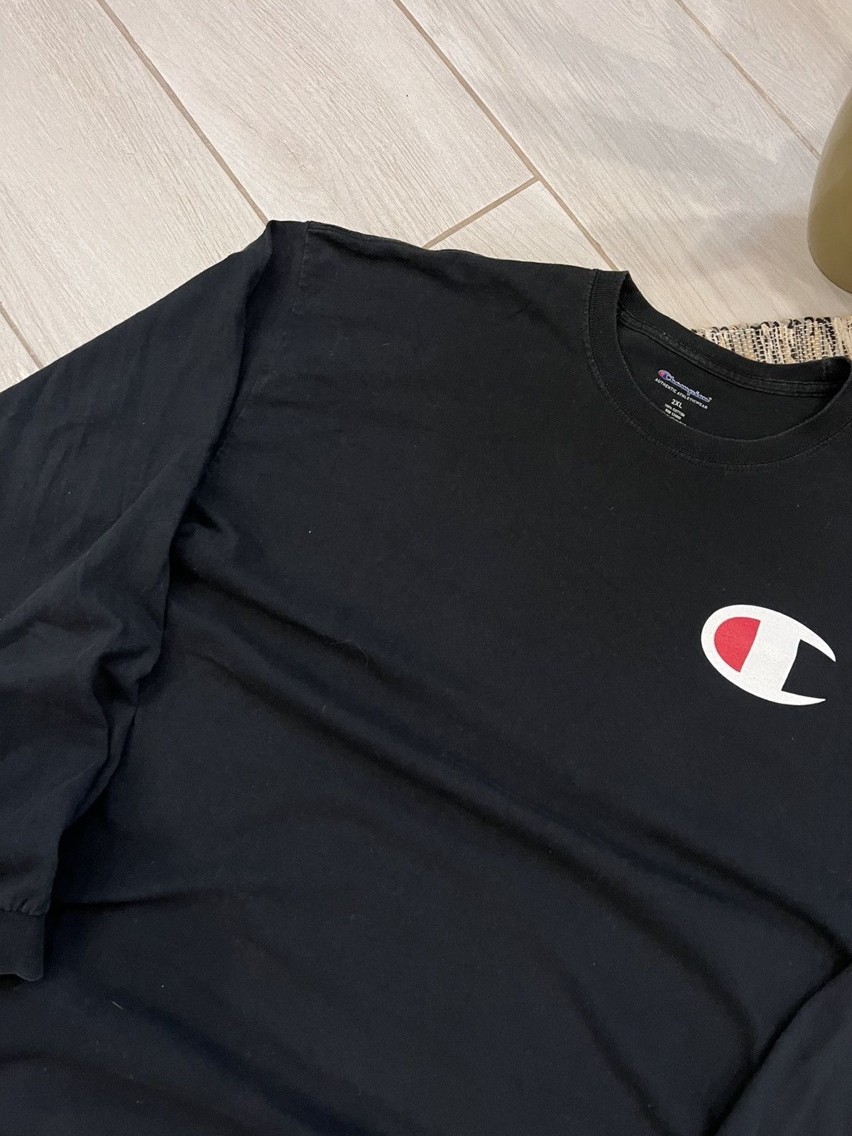 Champion × Vintage Vintage Champion Longsleeve Tshirt Black Oversize blank Size US XXL / EU 58 / 5 - 4 Thumbnail