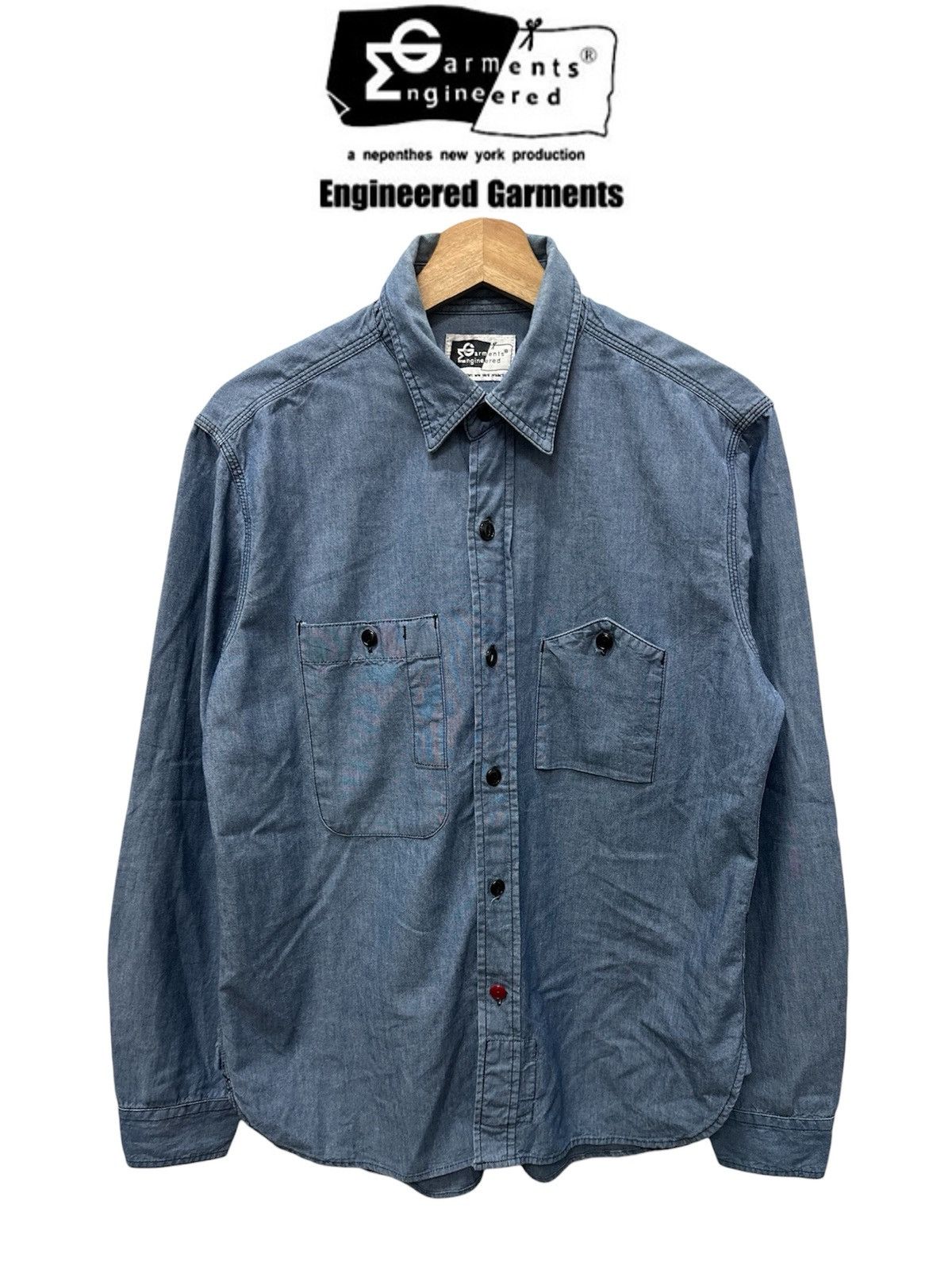 Engineered Garments Engineered Garments Work Shirt In Indigo Cotton Chambray Size US M / EU 48-50 / 2 - 1 Thumbnail