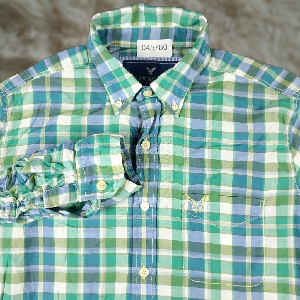 American Eagle Outfitters American Eagle Shirt Mens Small Blue Green Plaid Casual Button Up Long Sleeve Size US S / EU 44-46 / 1 - 1 Thumbnail