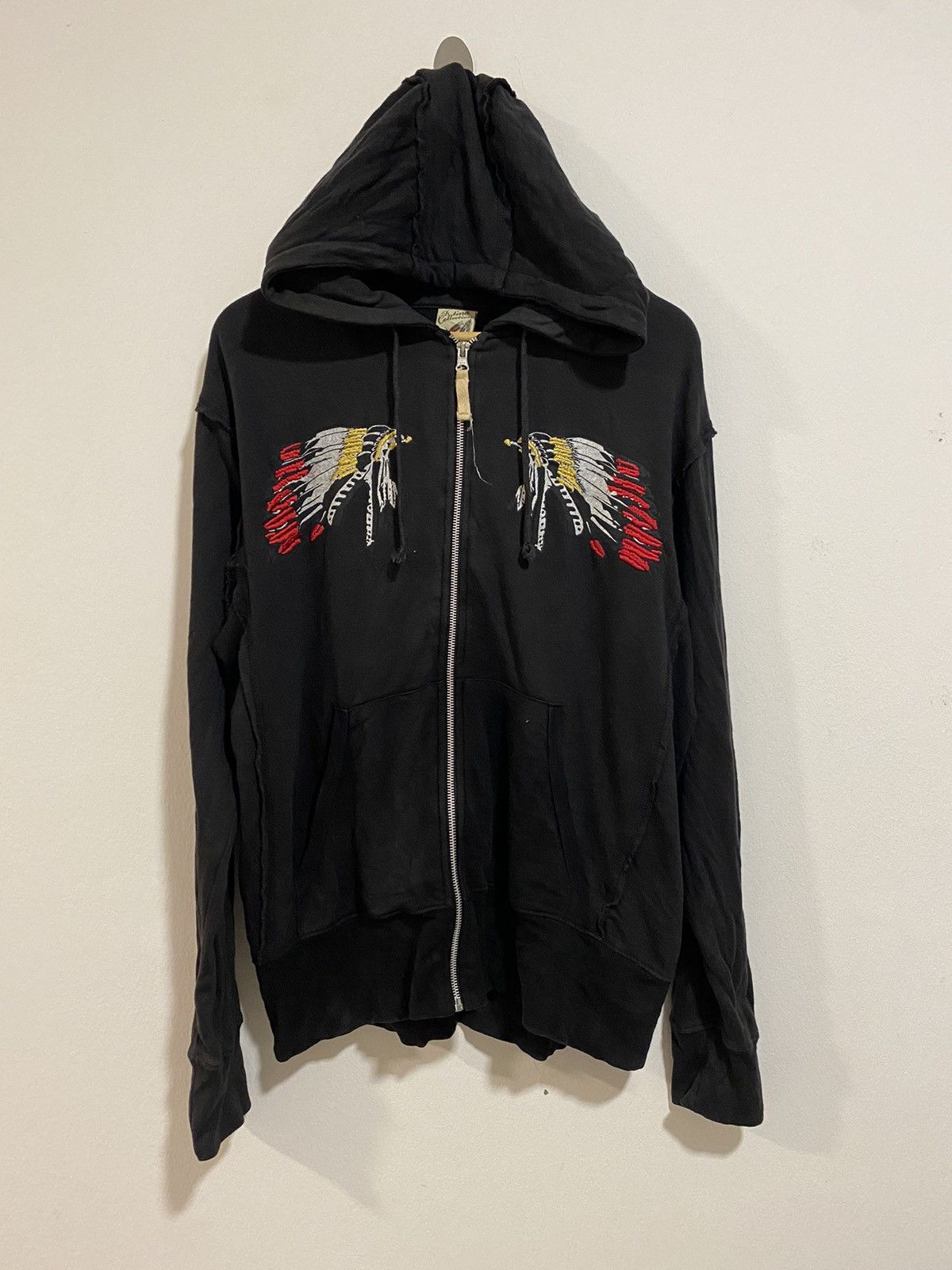 Vintage Patina Collection Red Indian Zipper Hoodie