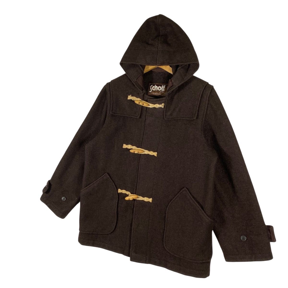 Schott Vintage Schott Duffle Coat Jacket S Size Brown Colour Size US S / EU 44-46 / 1 - 2 Thumbnail