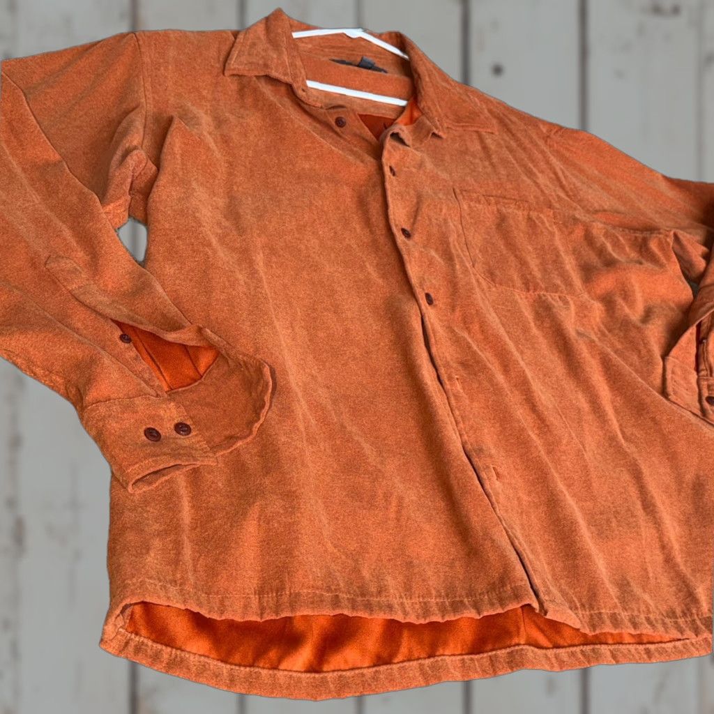Croft & Barrow Croft&Barrow Shirt Mens 2XL PUMPKIN ORANGE sueded Button Up Long Sleeves Pocket Size US XXL / EU 58 / 5 - 1 Thumbnail