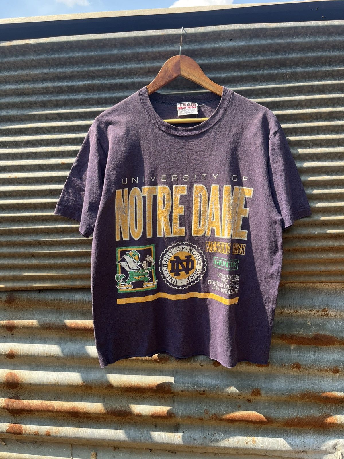 Vintage Thrashed faded notre dame team Distressed Size US L / EU 52-54 / 3 - 1 Thumbnail