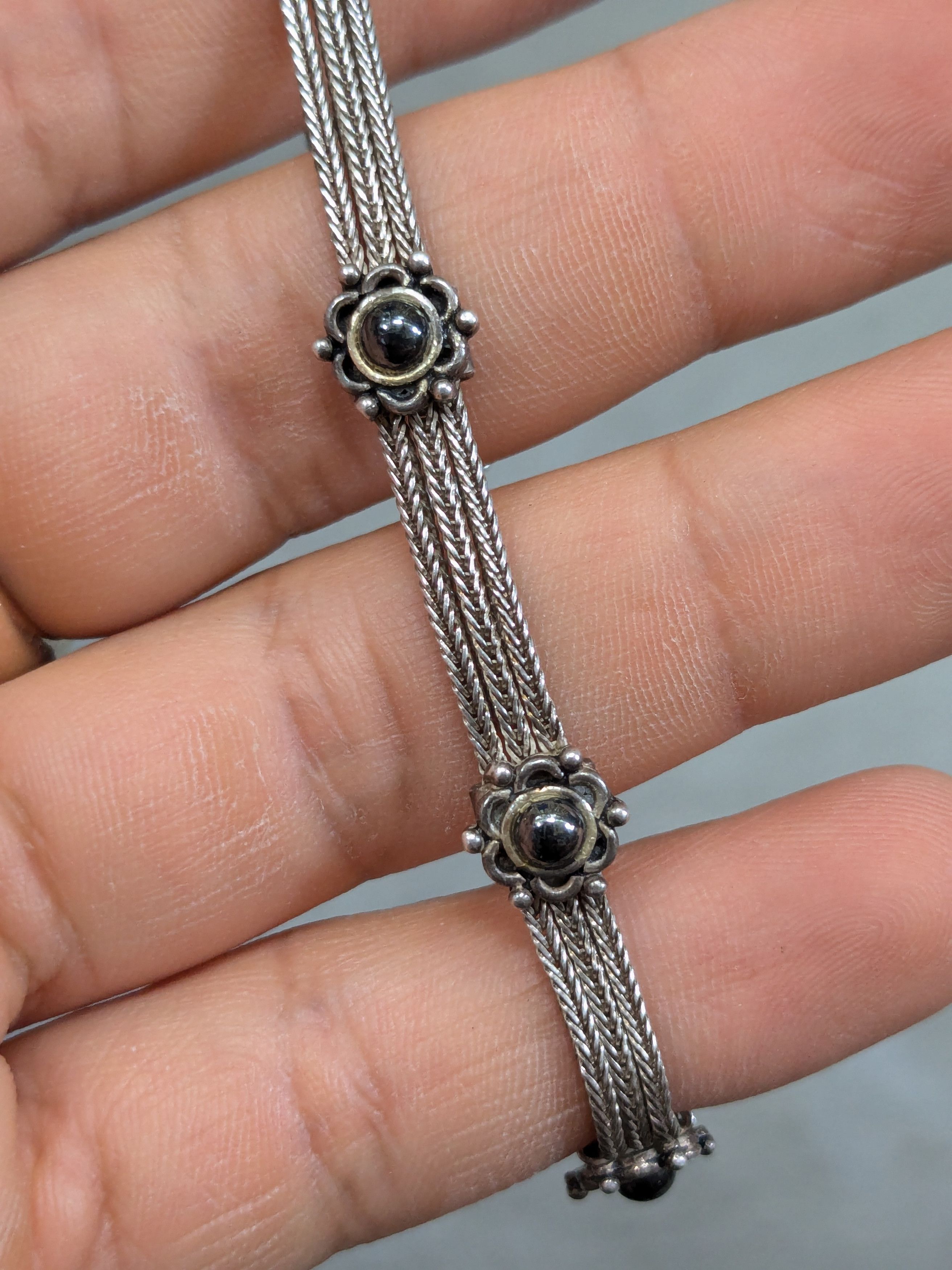 Jewelry Vintage Sterling Silver Bracelet Mesh Chain 7.25 Size ONE SIZE - 14 Thumbnail