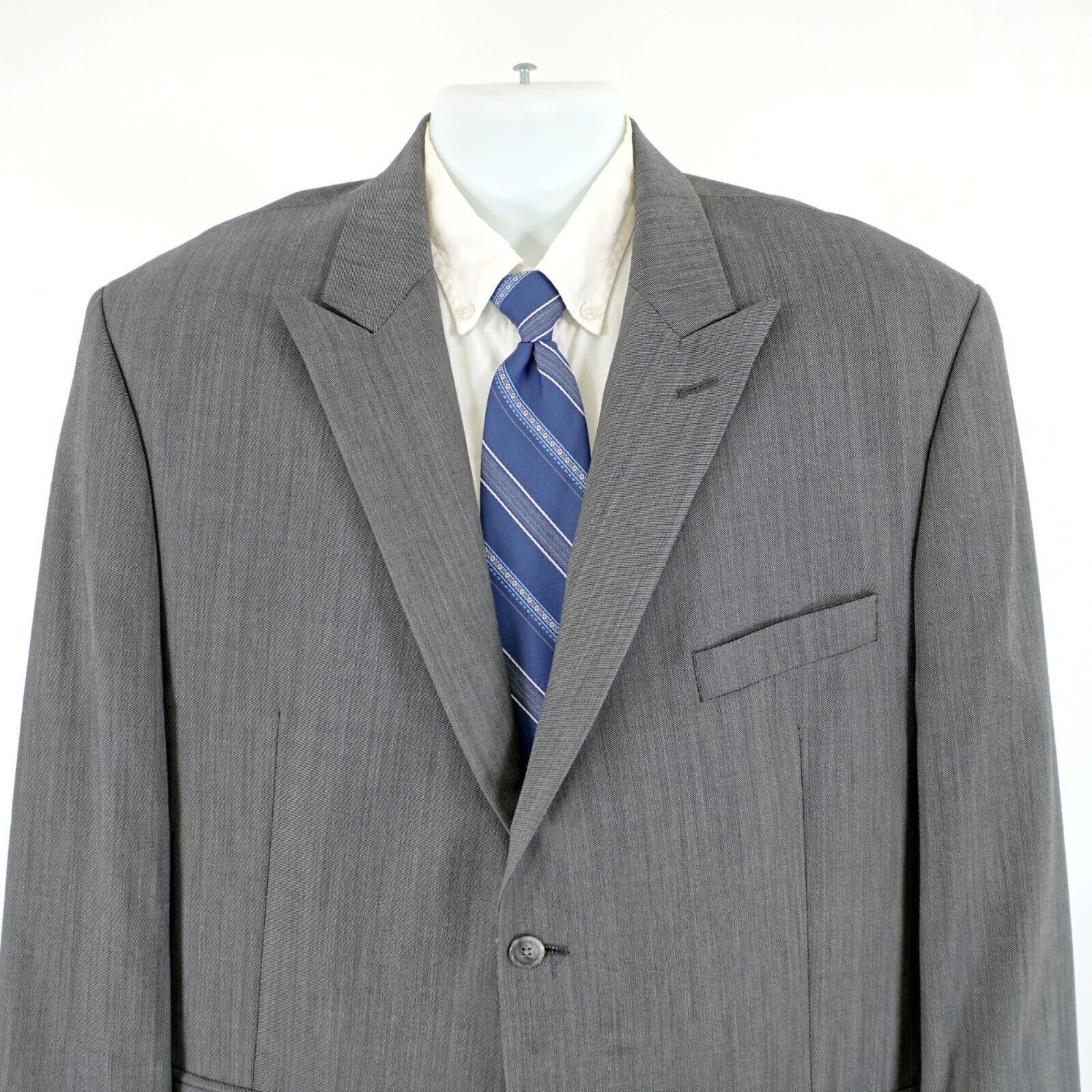 Calvin Klein Calvin Klein Wool Gray Birdesye Peak Lapel 44L Blazer 2 Butt Size 44L - 1 Thumbnail
