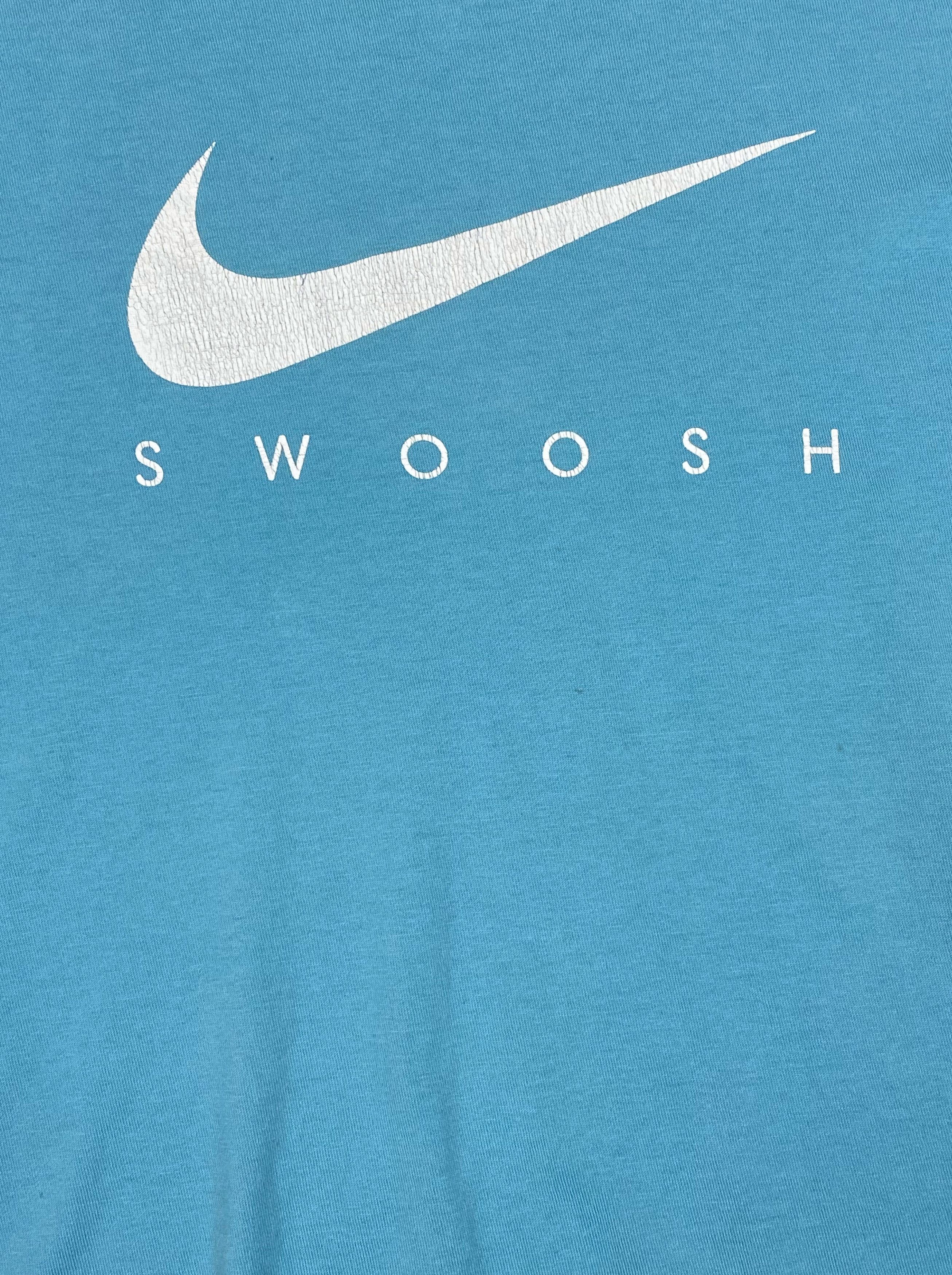 Nike 00s Vintage NIKE Silver Tag Big Logo Sky Blue T-Shirt M703 Size US XL / EU 56 / 4 - 5 Thumbnail