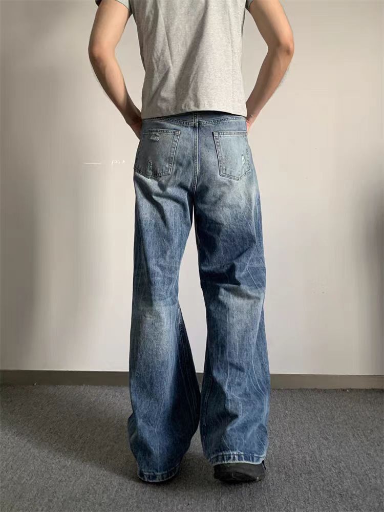 Japanese Brand × Jean Vintage Ripped Loose High Street Straight Leg Jeans Size US 30 / EU 46 - 4 Thumbnail
