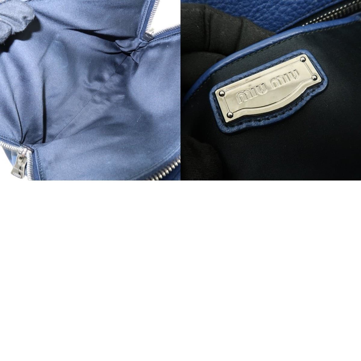 Miu Miu Miu Miu Calfskin Shoulder Bag Blue Size ONE SIZE - 8 Thumbnail