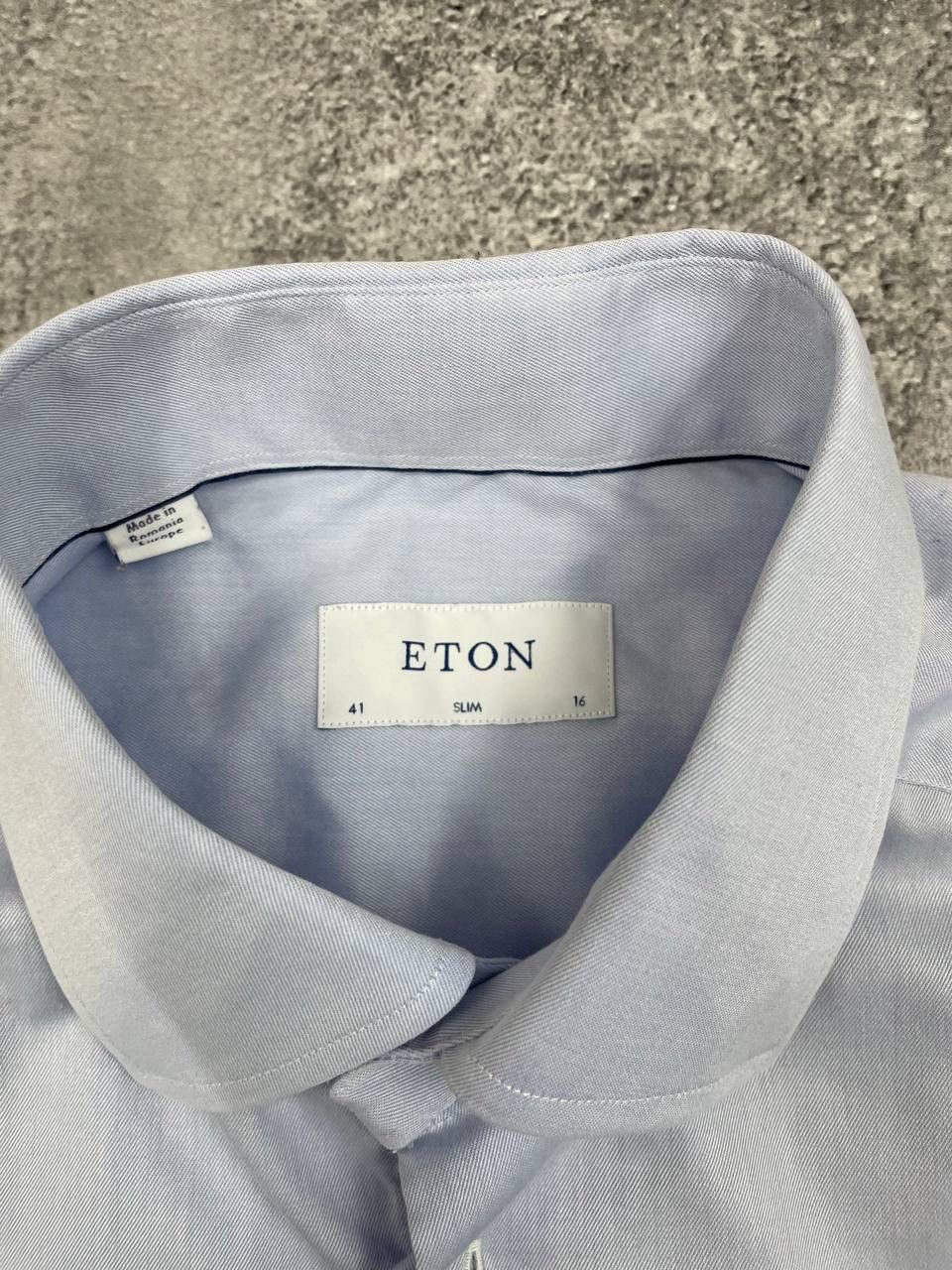 Eton Eton Men Slim Fit Cotton Dress Shirt Light Blue Size S Size US S / EU 44-46 / 1 - 5 Thumbnail