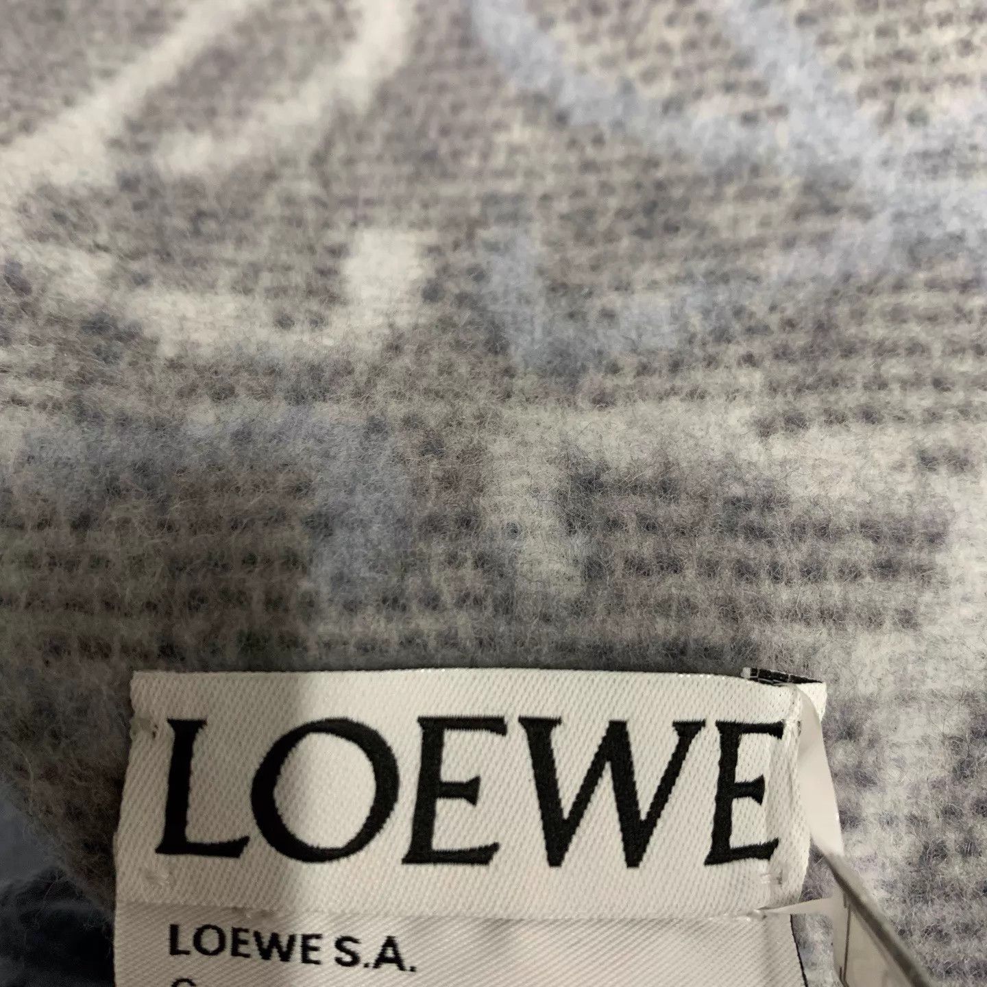 Loewe LOEWE Wool Color Blocked Checkerboard Scarf New Size ONE SIZE - 6 Thumbnail