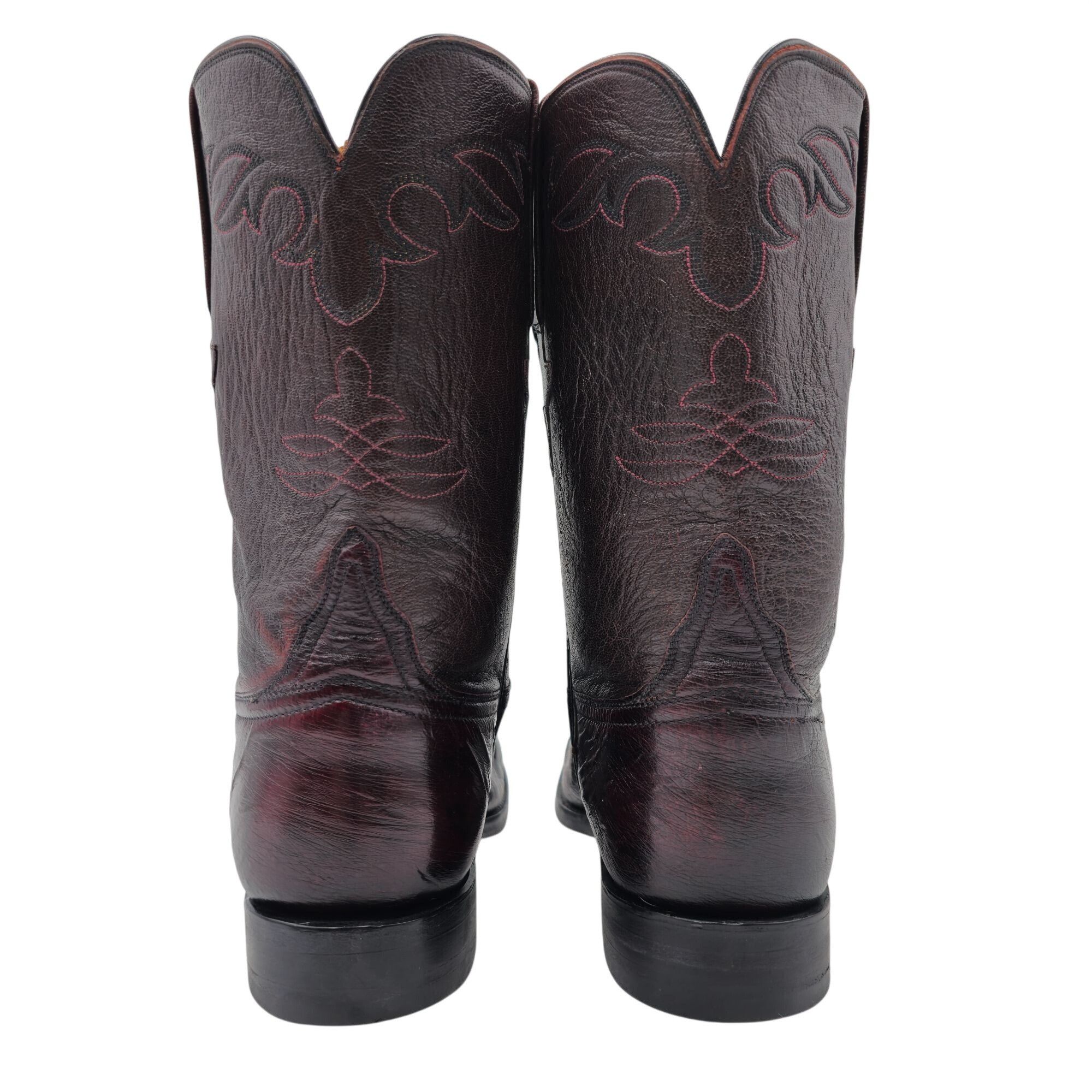 Lucchese Lucchese Classics Mens 10EE Black Cherry Burgundy Ostrich Size US 10 / EU 43 - 4 Thumbnail