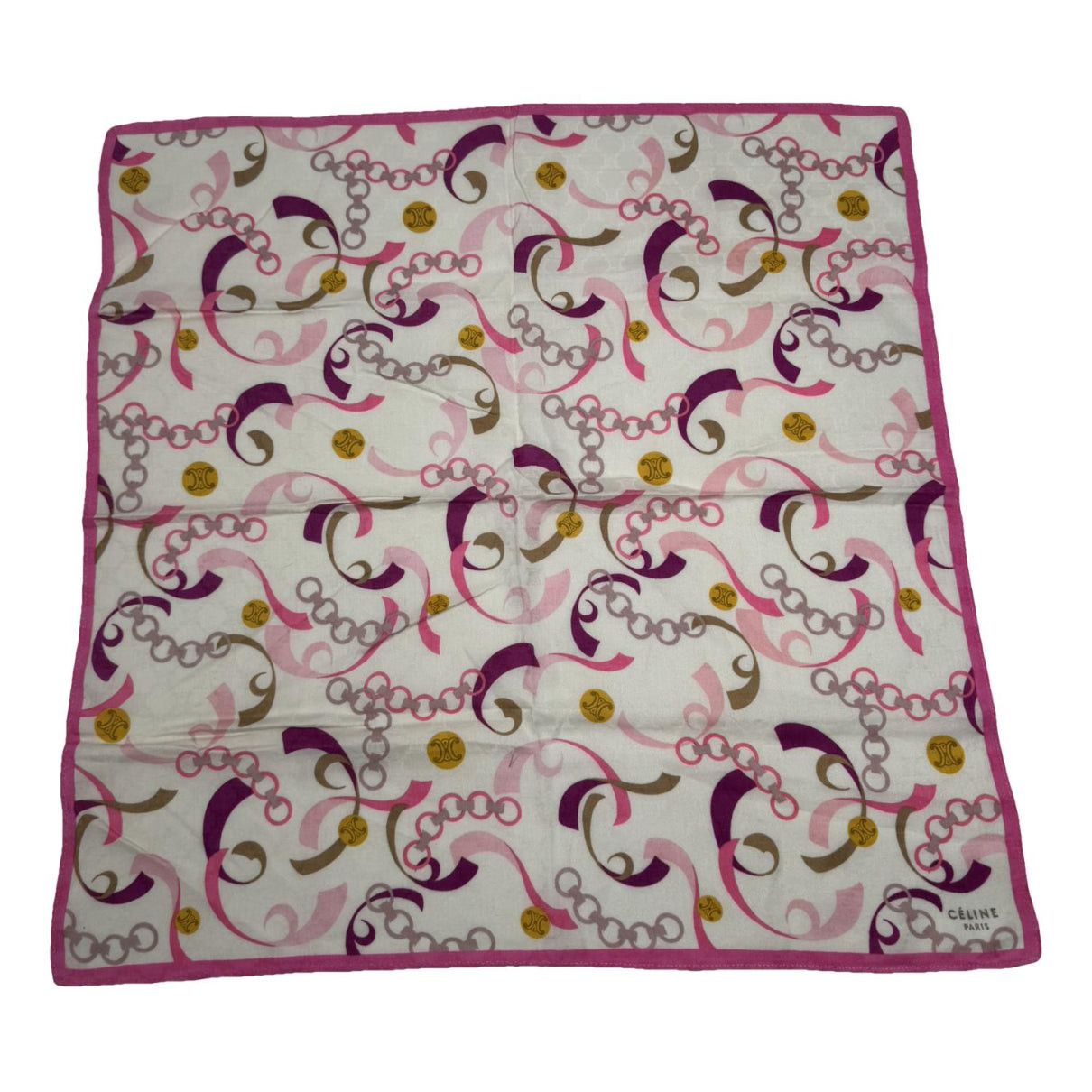 Celine Pink Silk Scarf Size ONE SIZE - 1 Thumbnail