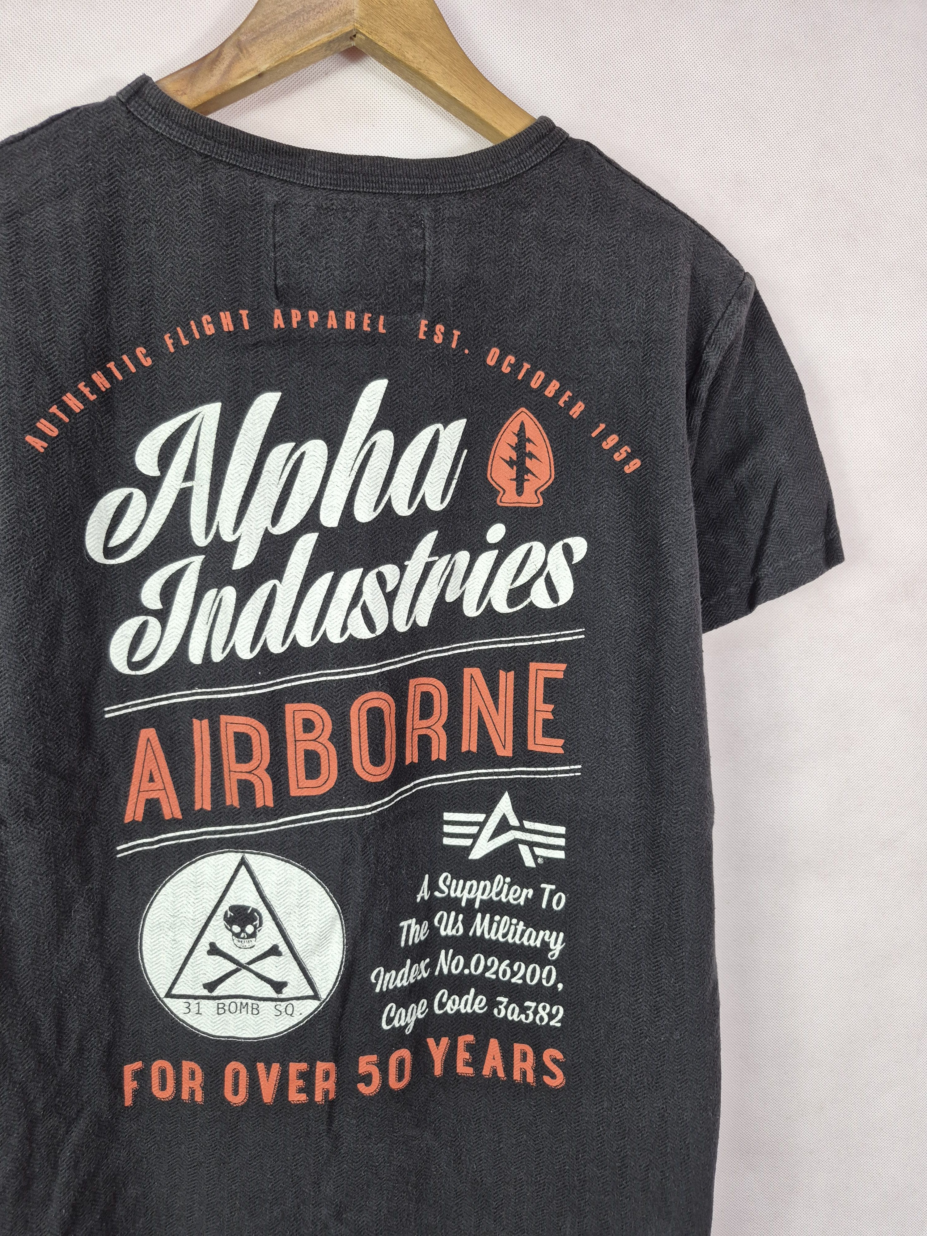 Alpha Industries 🔥 Alpha Industries Airborne US Military Flight Apparel Tee Size US M / EU 48-50 / 2 - 3 Thumbnail