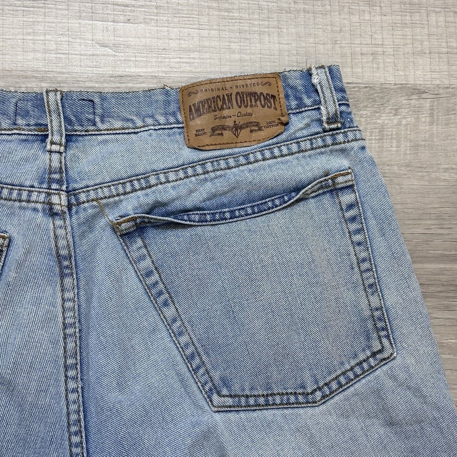Vintage Vintage 90s American Outpost Jean Denim Shorts Jorts Sz 36 Size US 36 / EU 52 - 9 Thumbnail