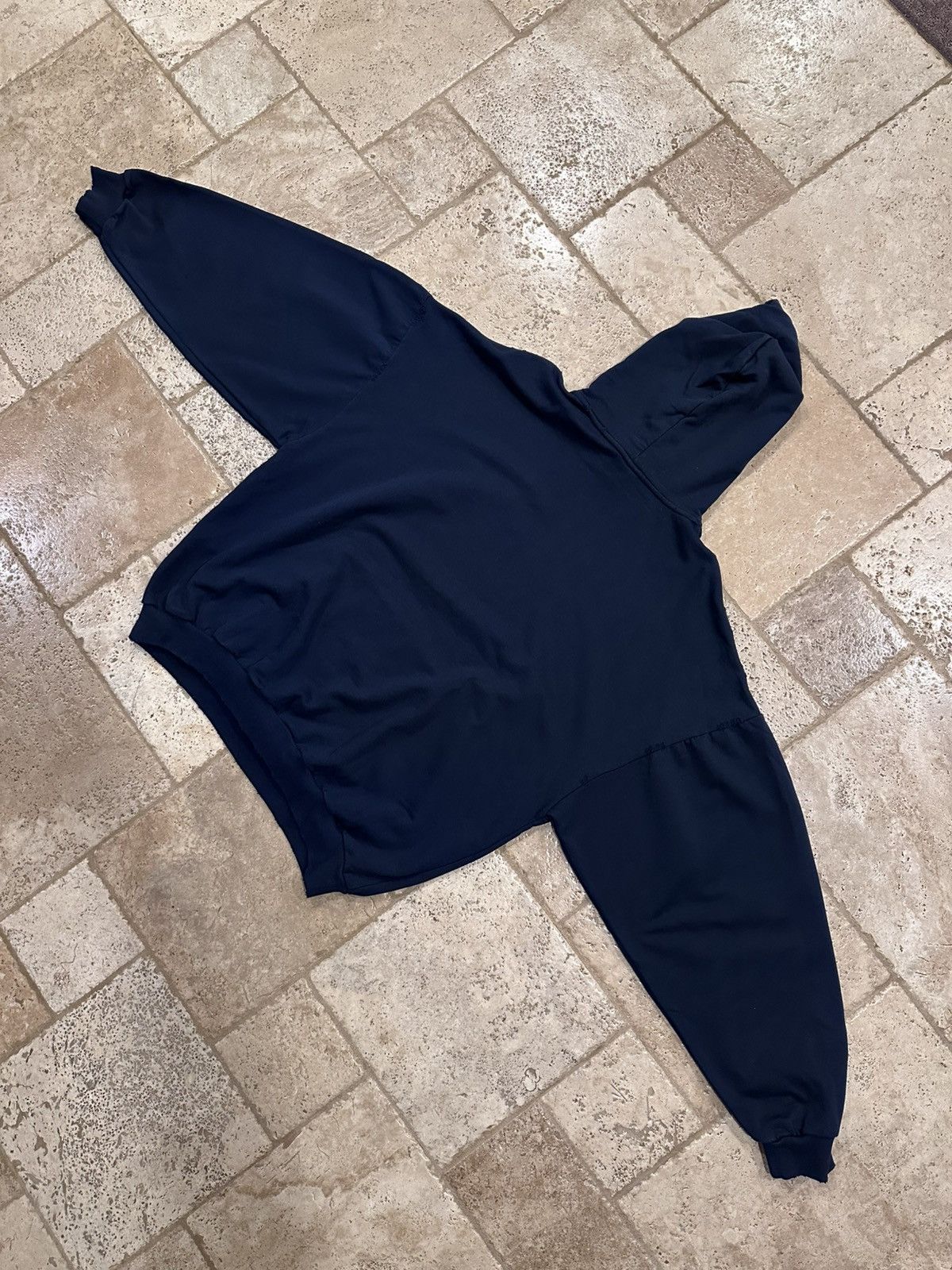 Balenciaga Balenciaga “Be Nice” France Dark Navy 2023 Distressed Hoodie Size US XL / EU 56 / 4 - 9 Thumbnail