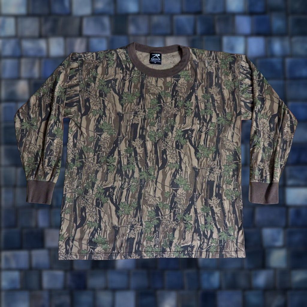 Rothco VTG Rothco Smokey Branch Camo Woodland L/S Tee Mens XL Shirt (90s Grunge) Size US XL / EU 56 / 4 - 1 Thumbnail