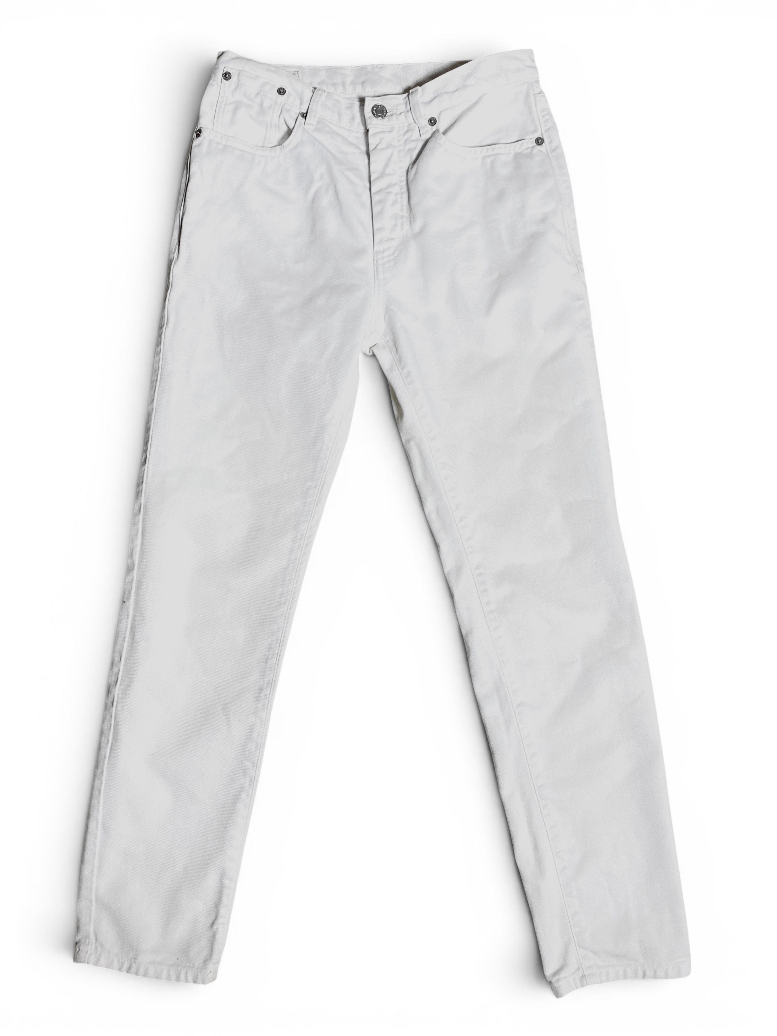Dries Van Noten Dries Van Noten White Slim Straight Designer Denim Jeans Size 26" / US 2 / IT 38 - 1 Thumbnail