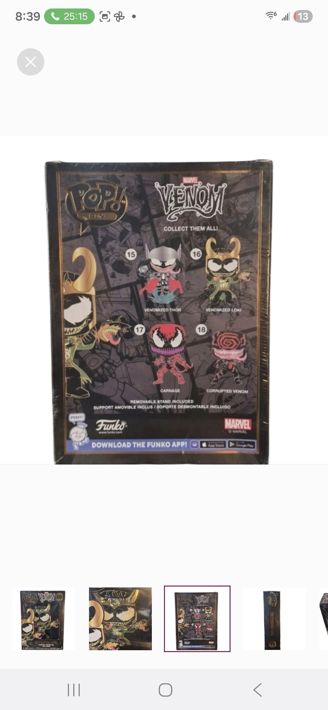Other Funko × Marvel POP PIN VENOMIZED LOKI Enamel Pin Size ONE SIZE - 3 Thumbnail