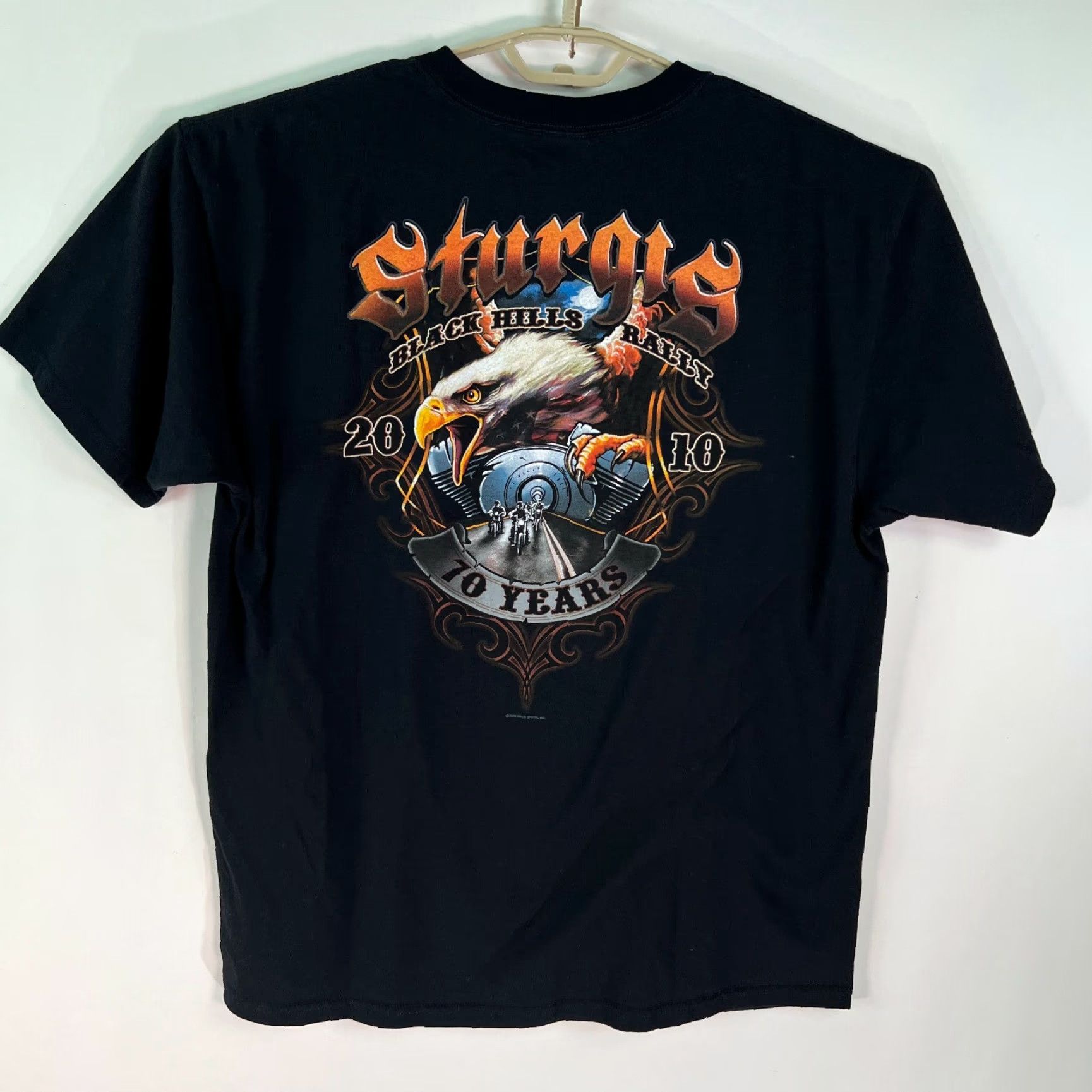 Anvil Anvil Mens Black Graphic T Shirt XL Sturgis Black Hills Rally 70 Years 2010 Size US XL / EU 56 / 4 - 4 Thumbnail