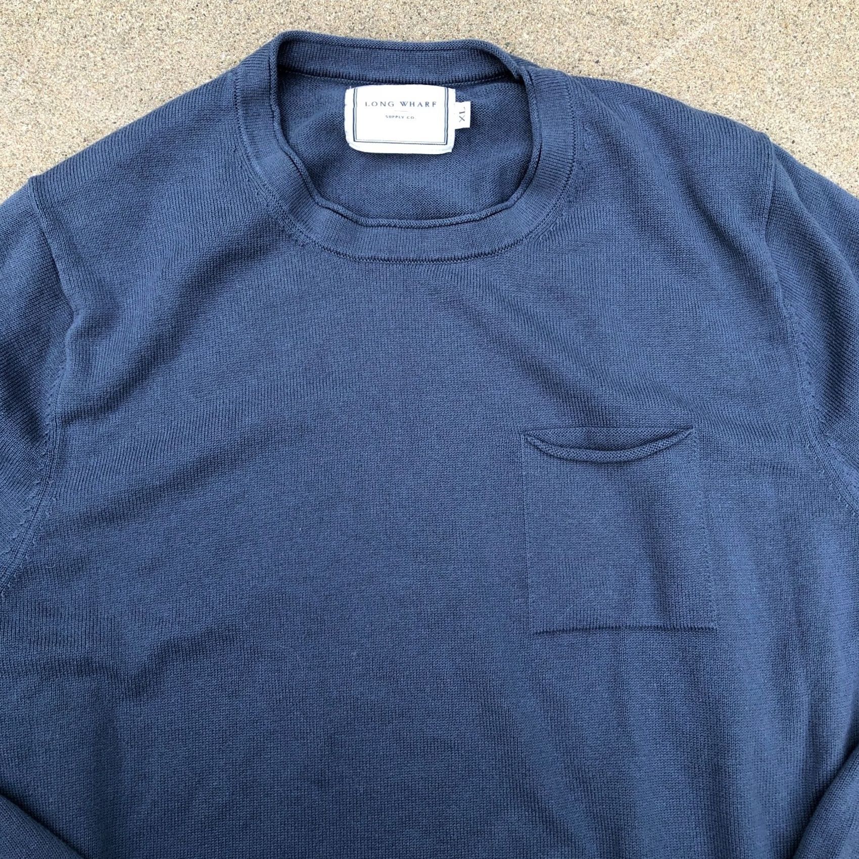 Vintage Long Wharf Supply Co Knit Pullover Sweatshirt Men XL Blue Long Sleeve Crew Size US XL / EU 56 / 4 - 2 Thumbnail