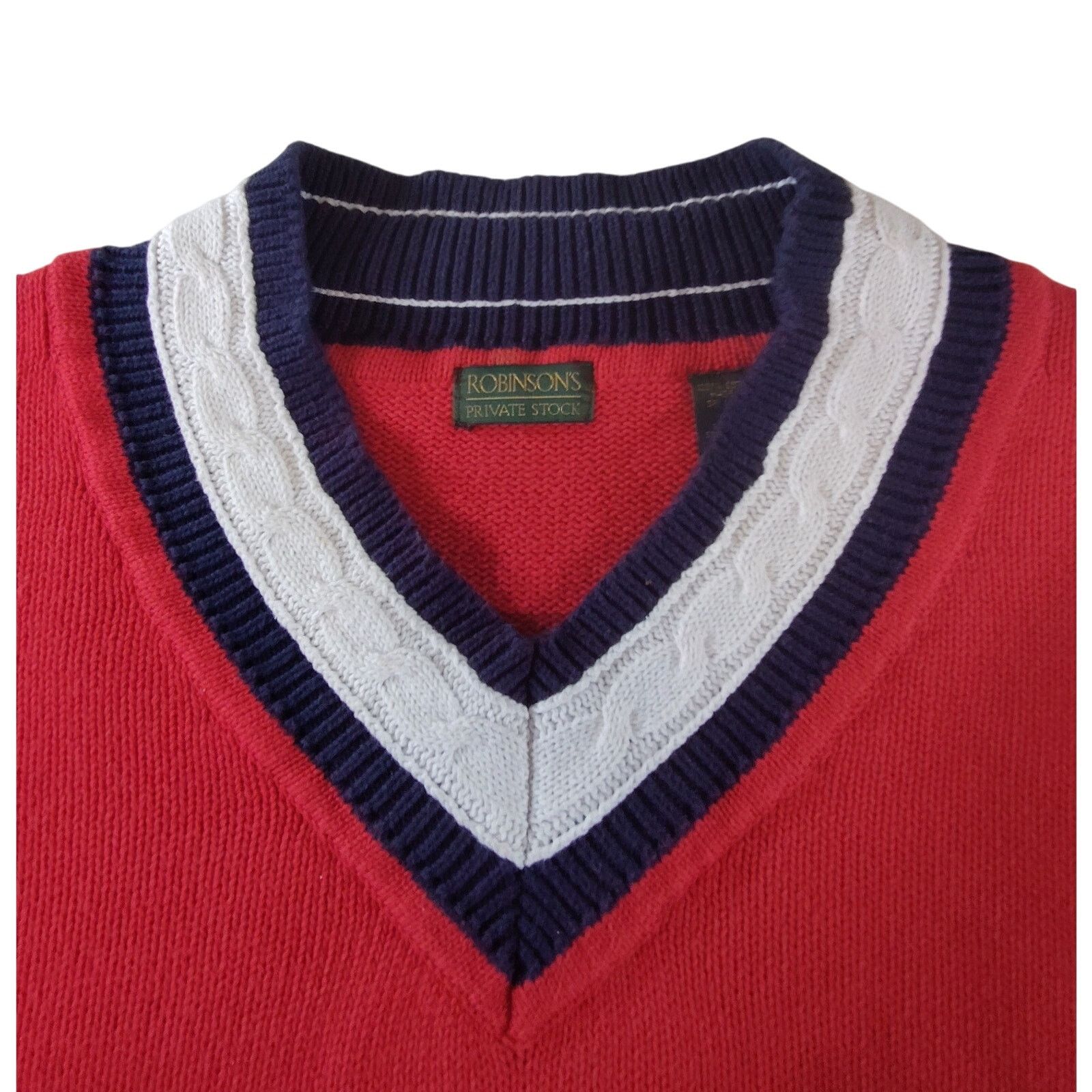 Royal Robbins Rare Vintage Robinsons V Neck Sweater Jumper Red Medium 80s Size US M / EU 48-50 / 2 - 12 Thumbnail