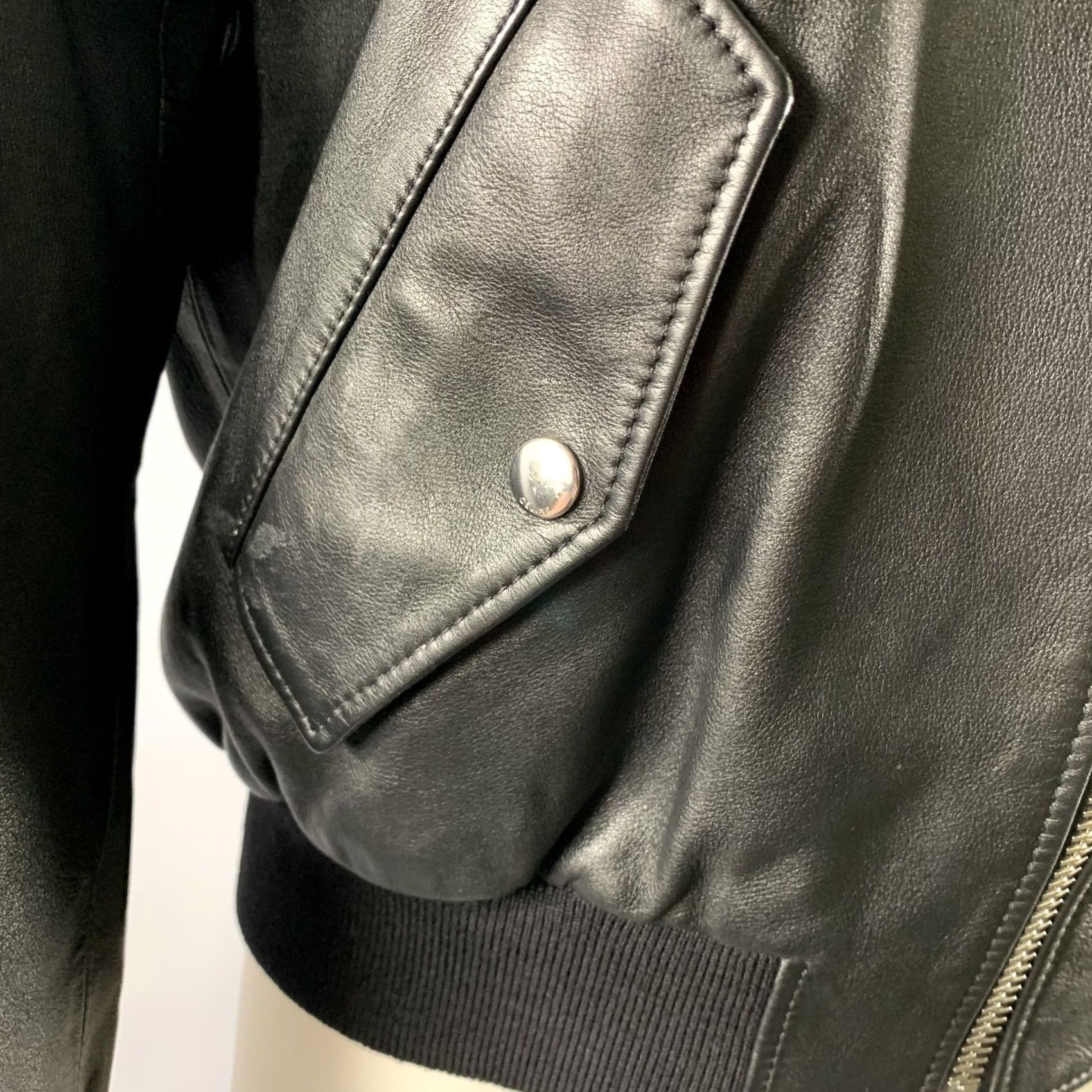 Celine VINTAGE CELINE Leather Bomber Jacket Black Size M Size US S / EU 44-46 / 1 - 6 Thumbnail