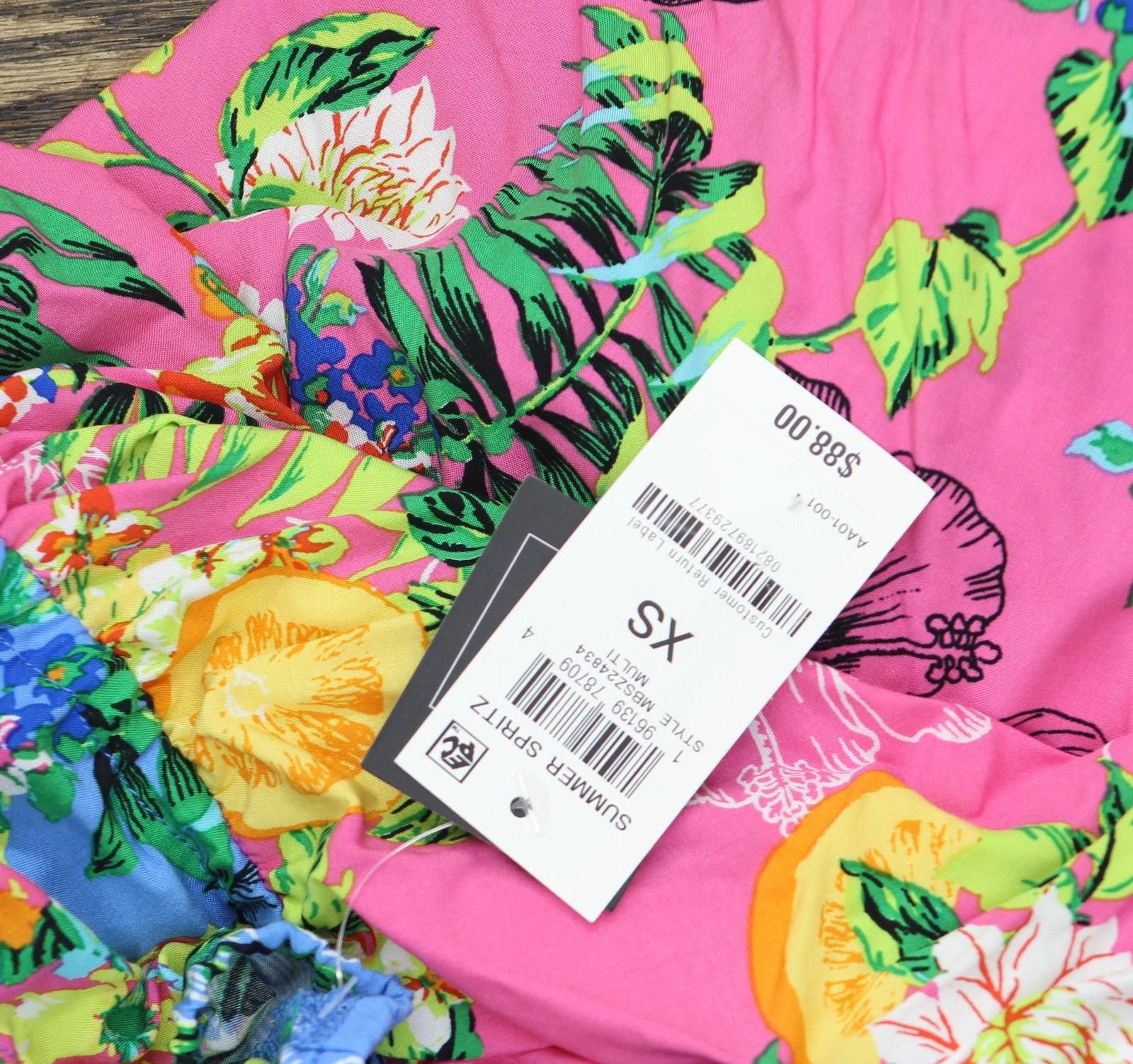 Bar III Nwt Bar Iii Ruffle Cover Up Dress Mbsz24834 Multi Blue Xs Size ONE SIZE - 4 Thumbnail
