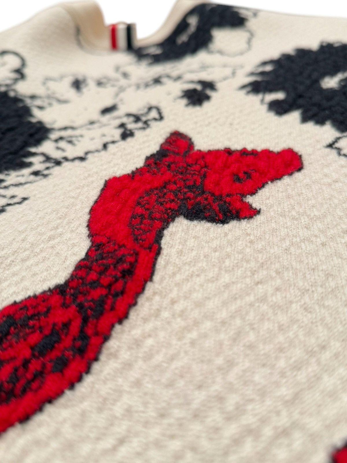 Thom Browne Textured Cashmere Koi Fish Cardigan Size US XXL / EU 58 / 5 - 14 Thumbnail